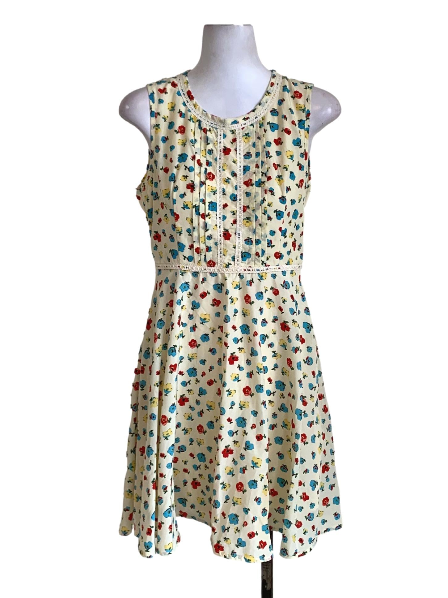 Banana Floral A-Line Dress