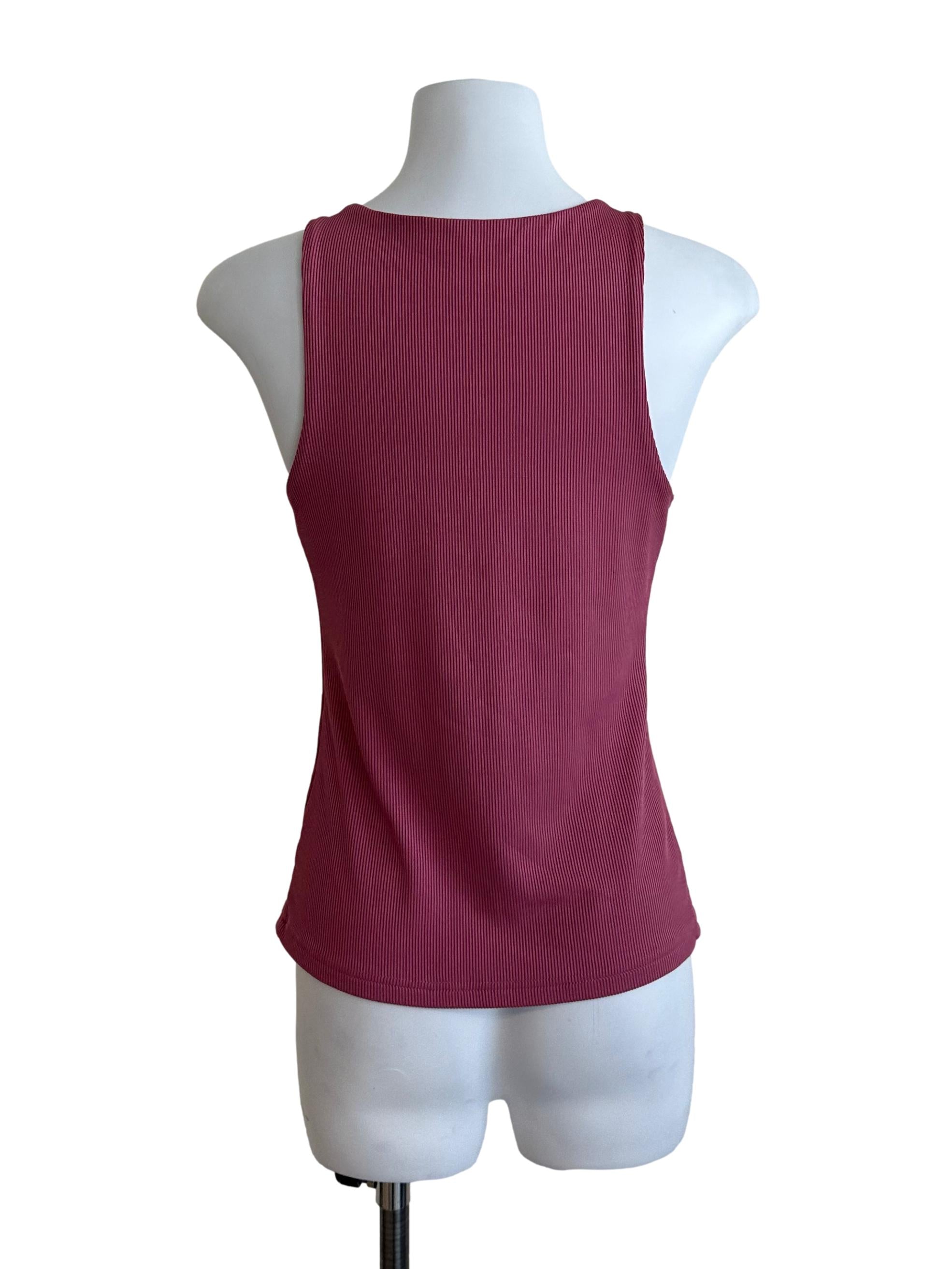 Rose Pink Round Neck Tank Top