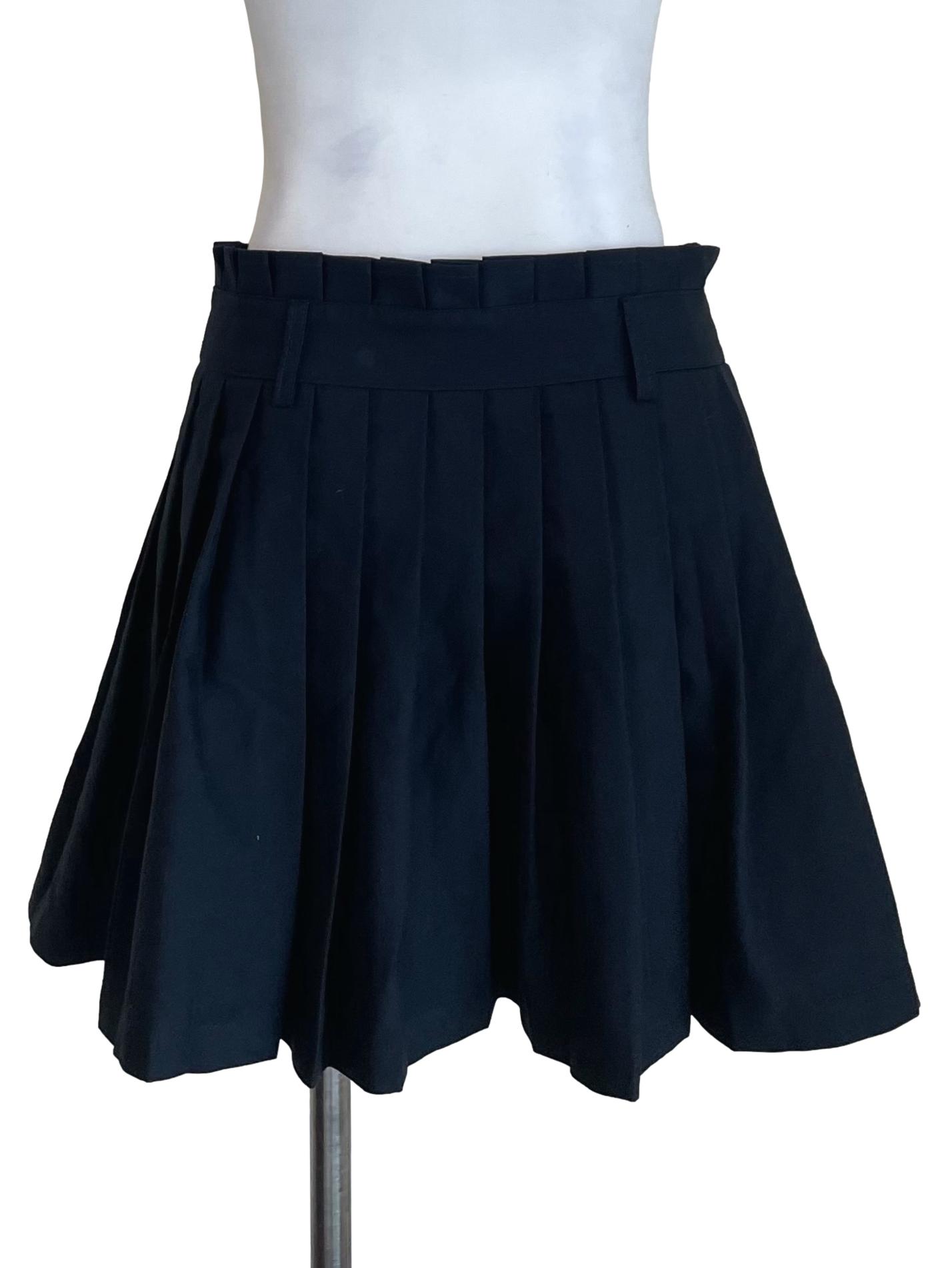 Deep Navy Pleated Skirt