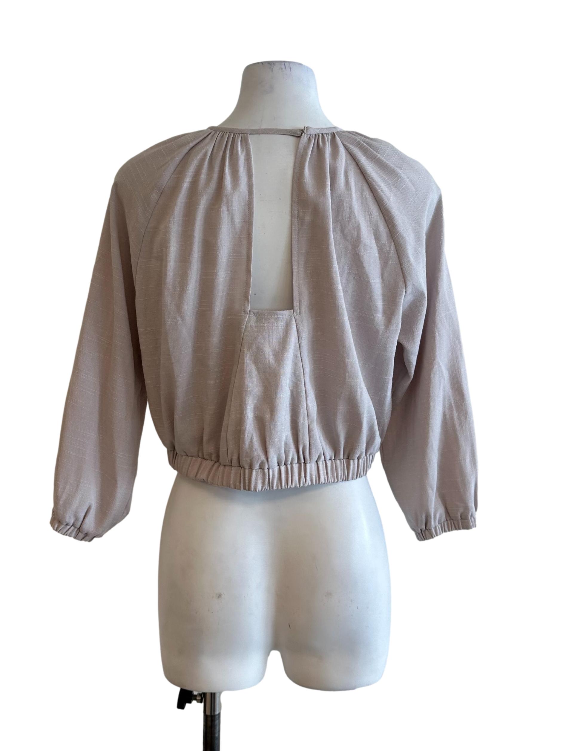 Ash Purple Textured Round Neck Top