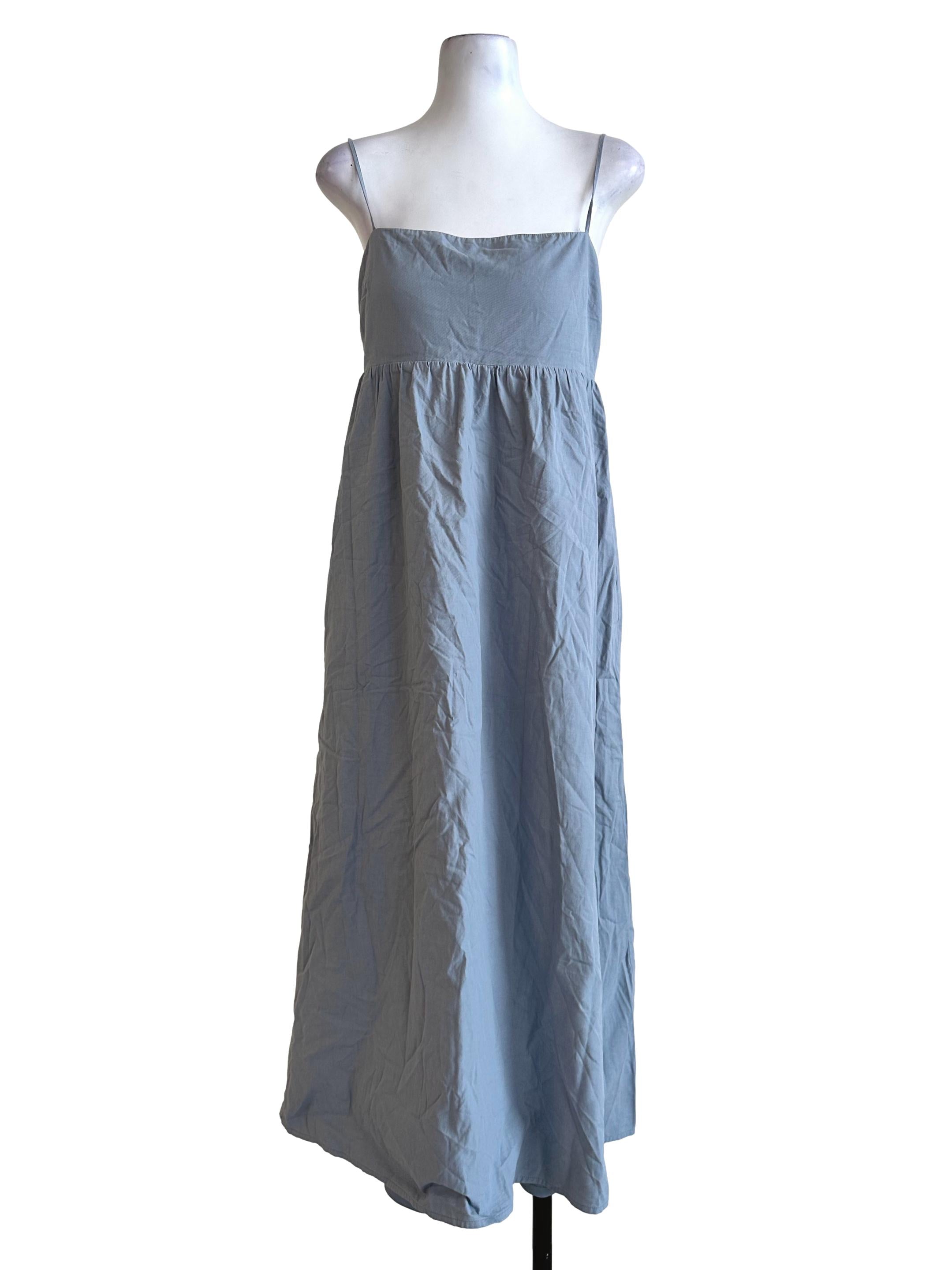 Stone Blue Padded Maxi Dress