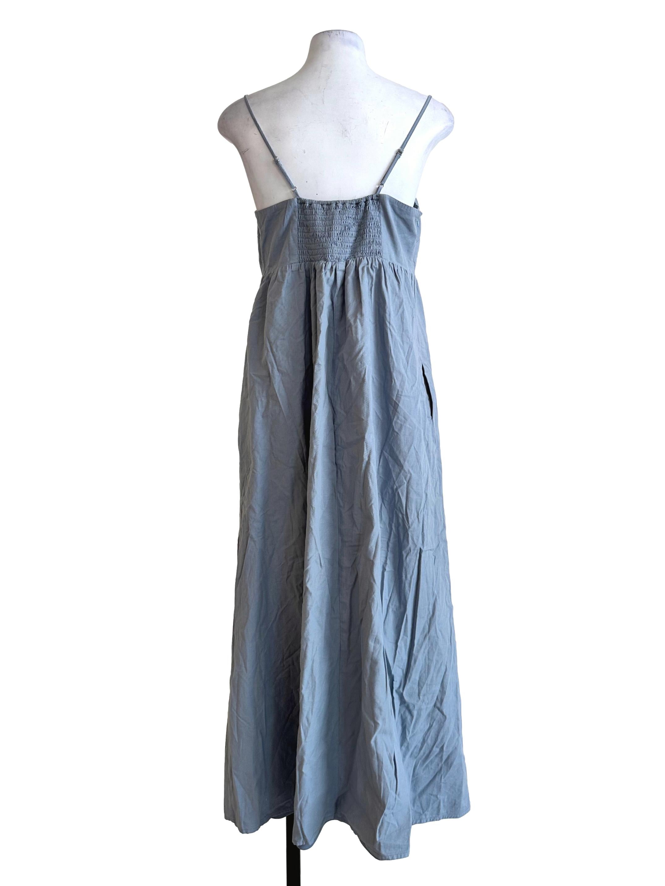 Stone Blue Padded Maxi Dress