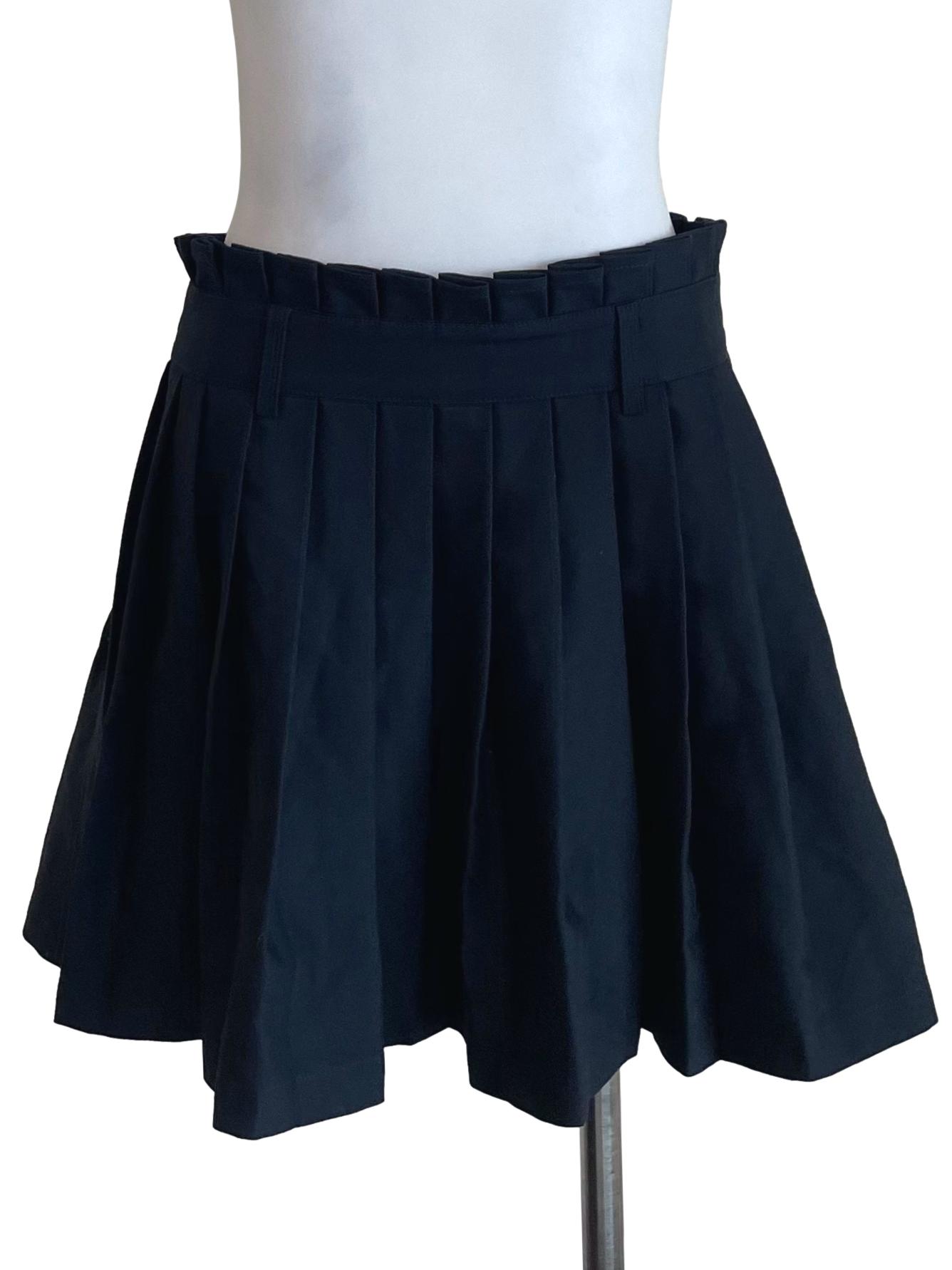 Deep Navy Pleated Skirt