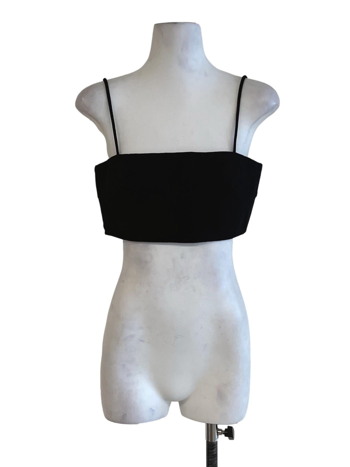 Black Spaghetti Strap Cropped Top LB