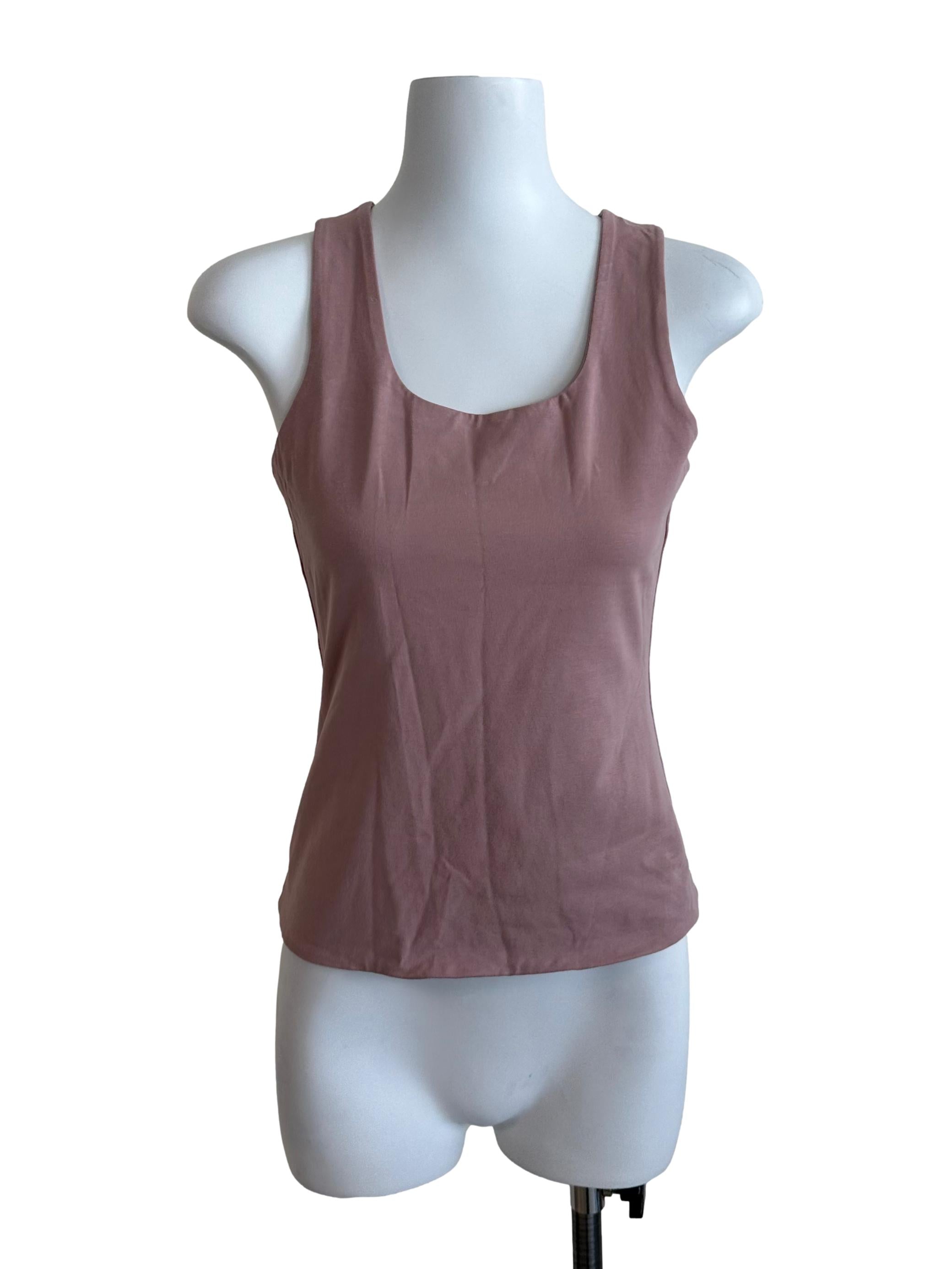 Rosewood Pink Scoop Neck Fitted Top