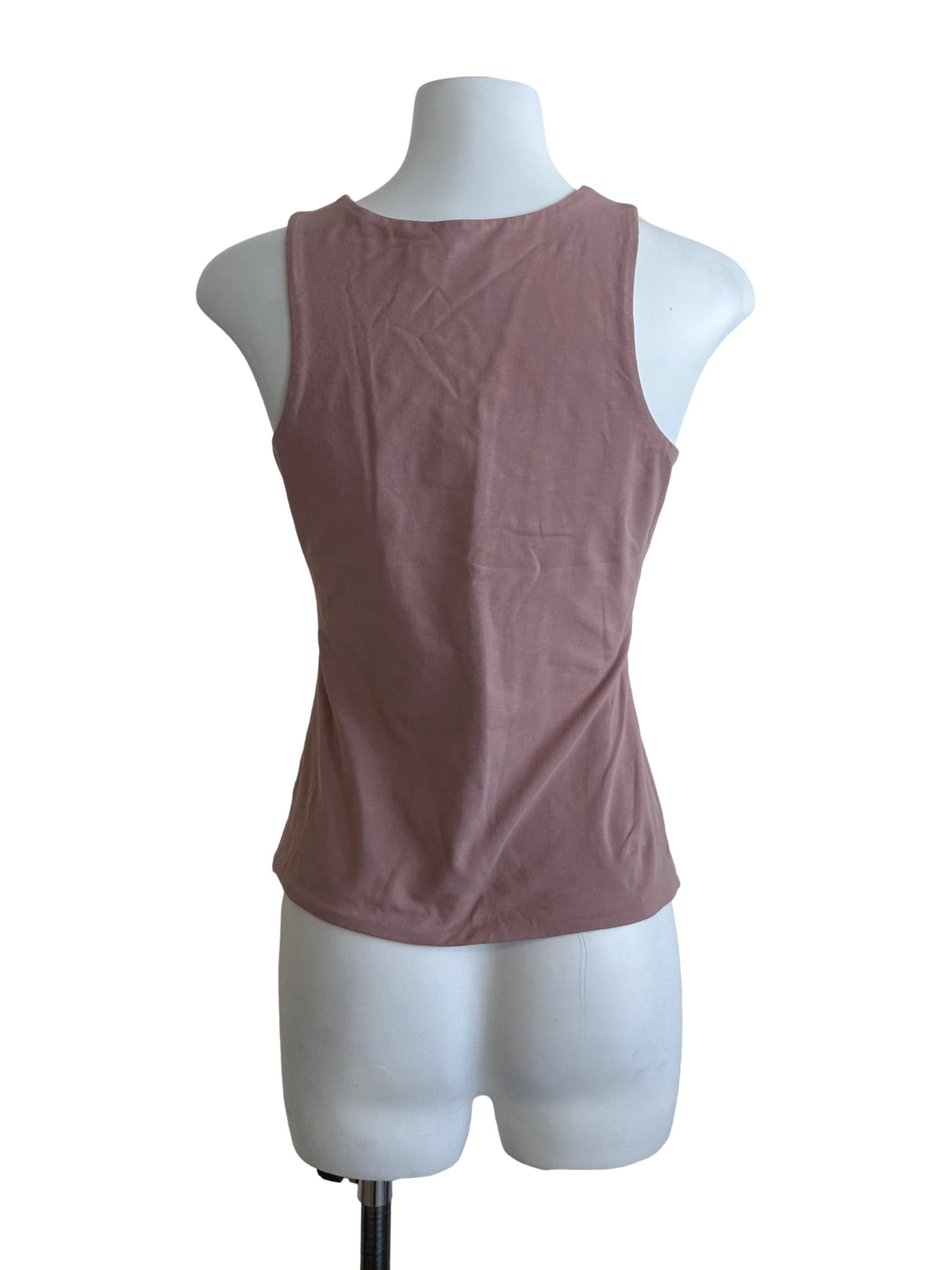Rosewood Pink Scoop Neck Fitted Top