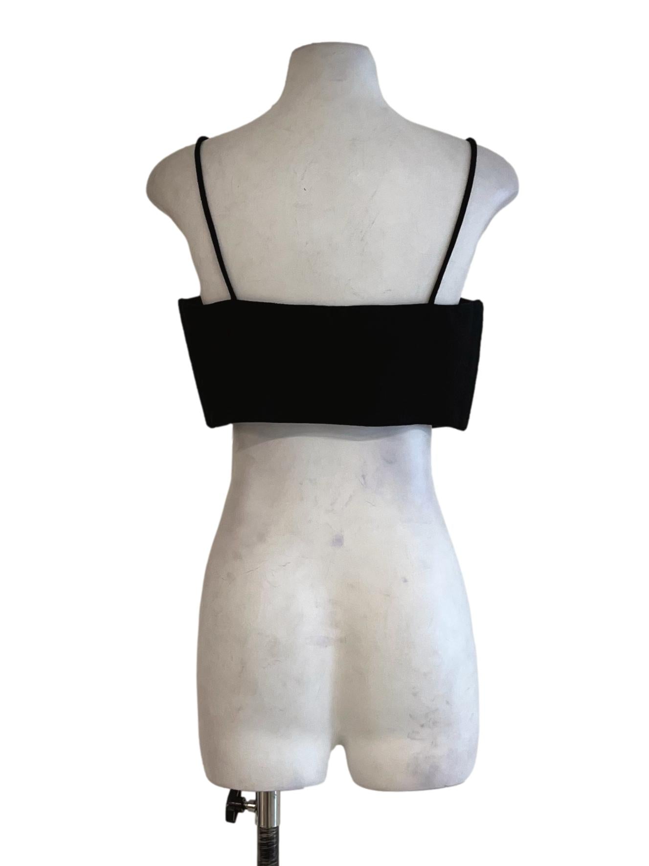 Black Spaghetti Strap Cropped Top LB