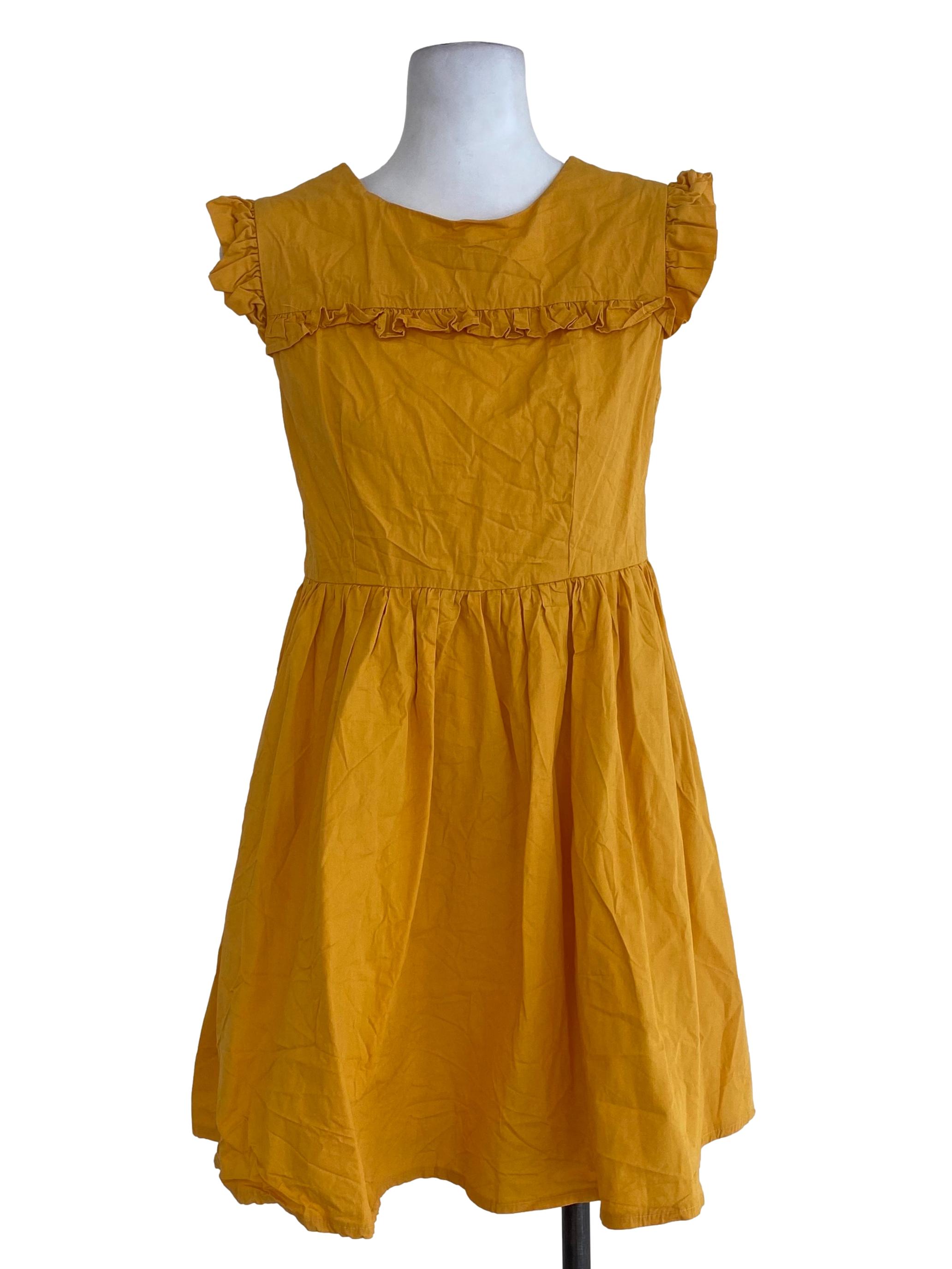 Yellow Plain A-Line Dress