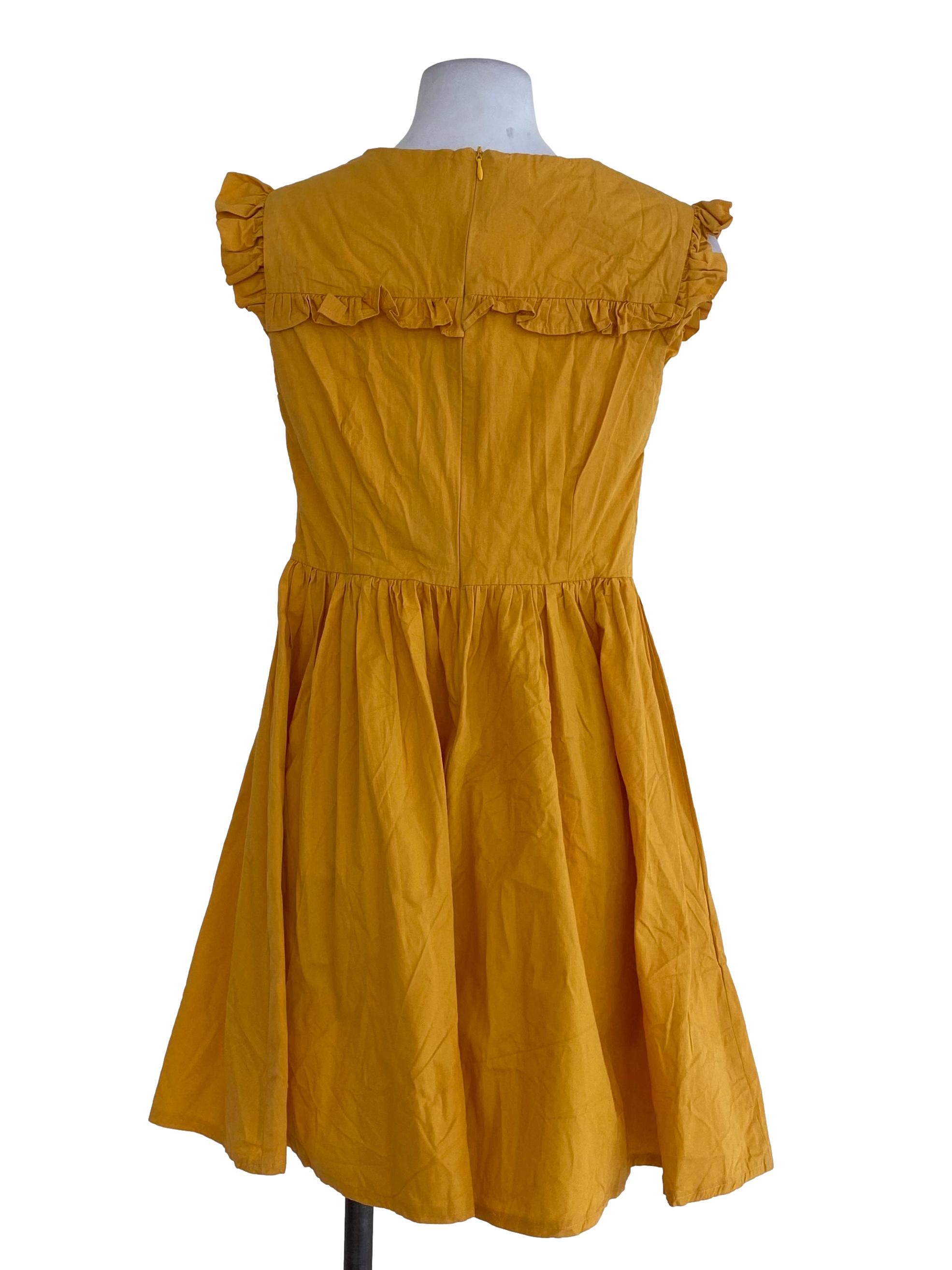 Yellow Plain A-Line Dress