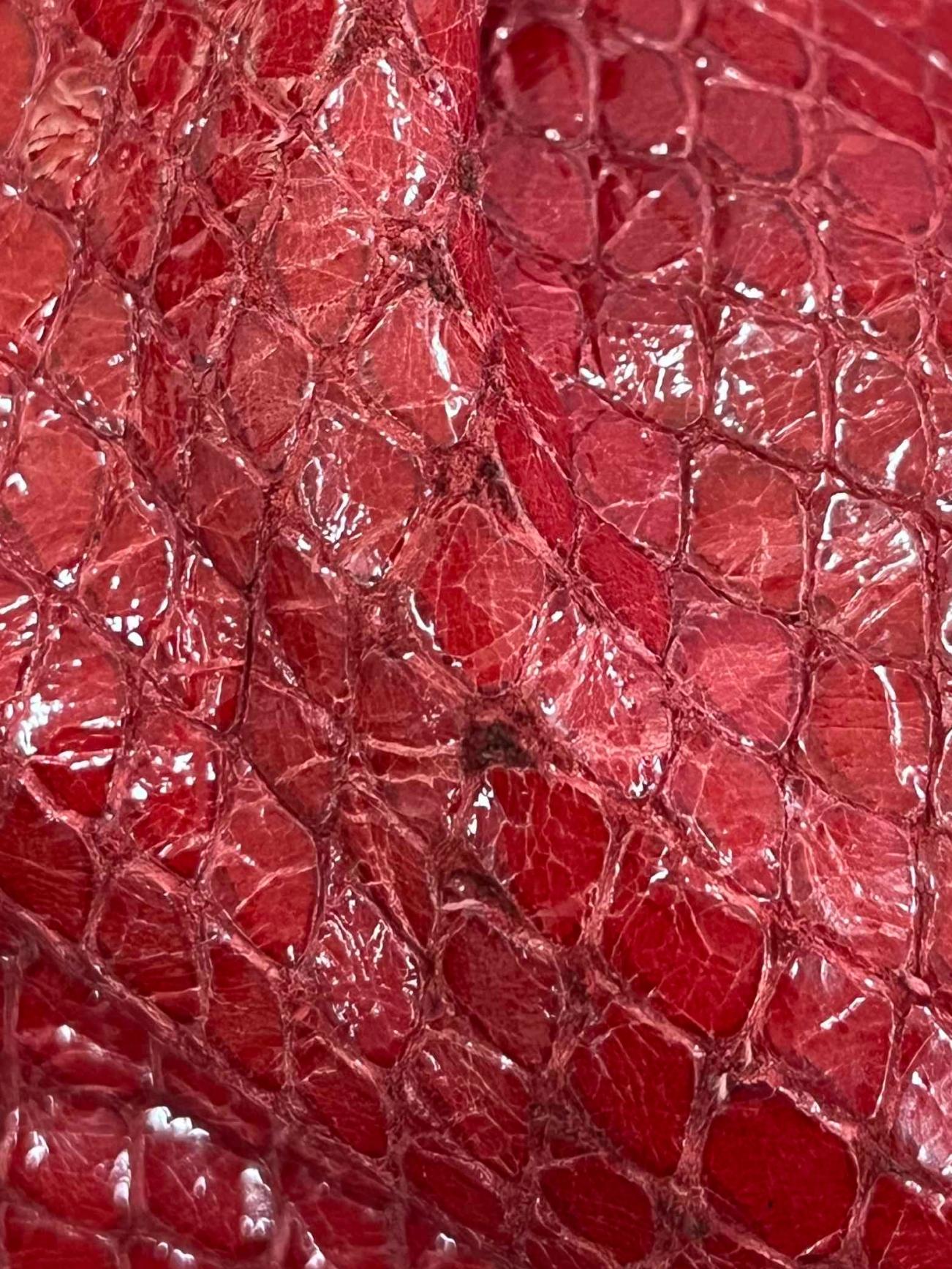 Red Python Leather Swatch Celine Red Glossy Python Satchel Handbag Csn | REFASH