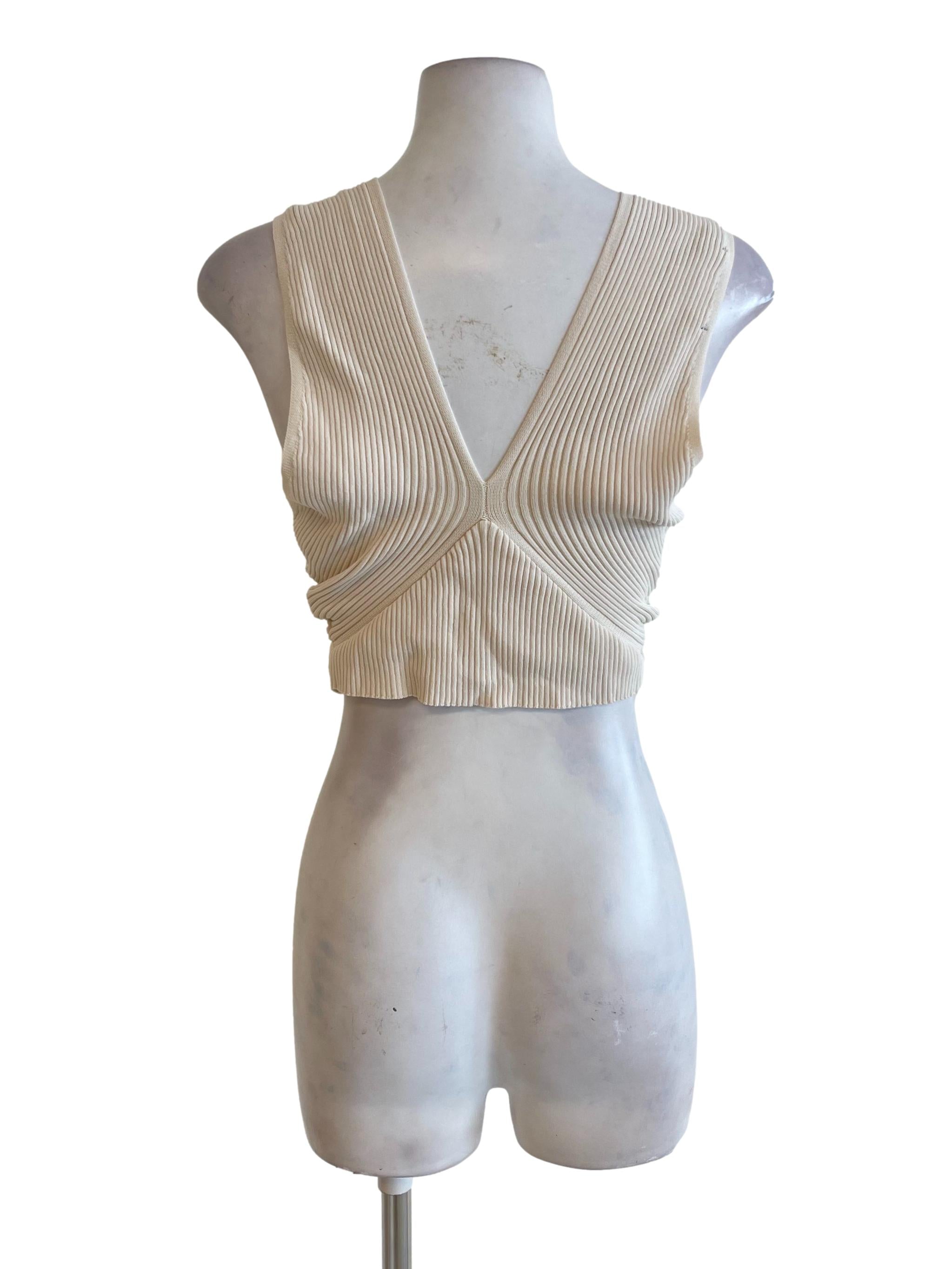 Yellow Buttermilk Pencil V Neck Top