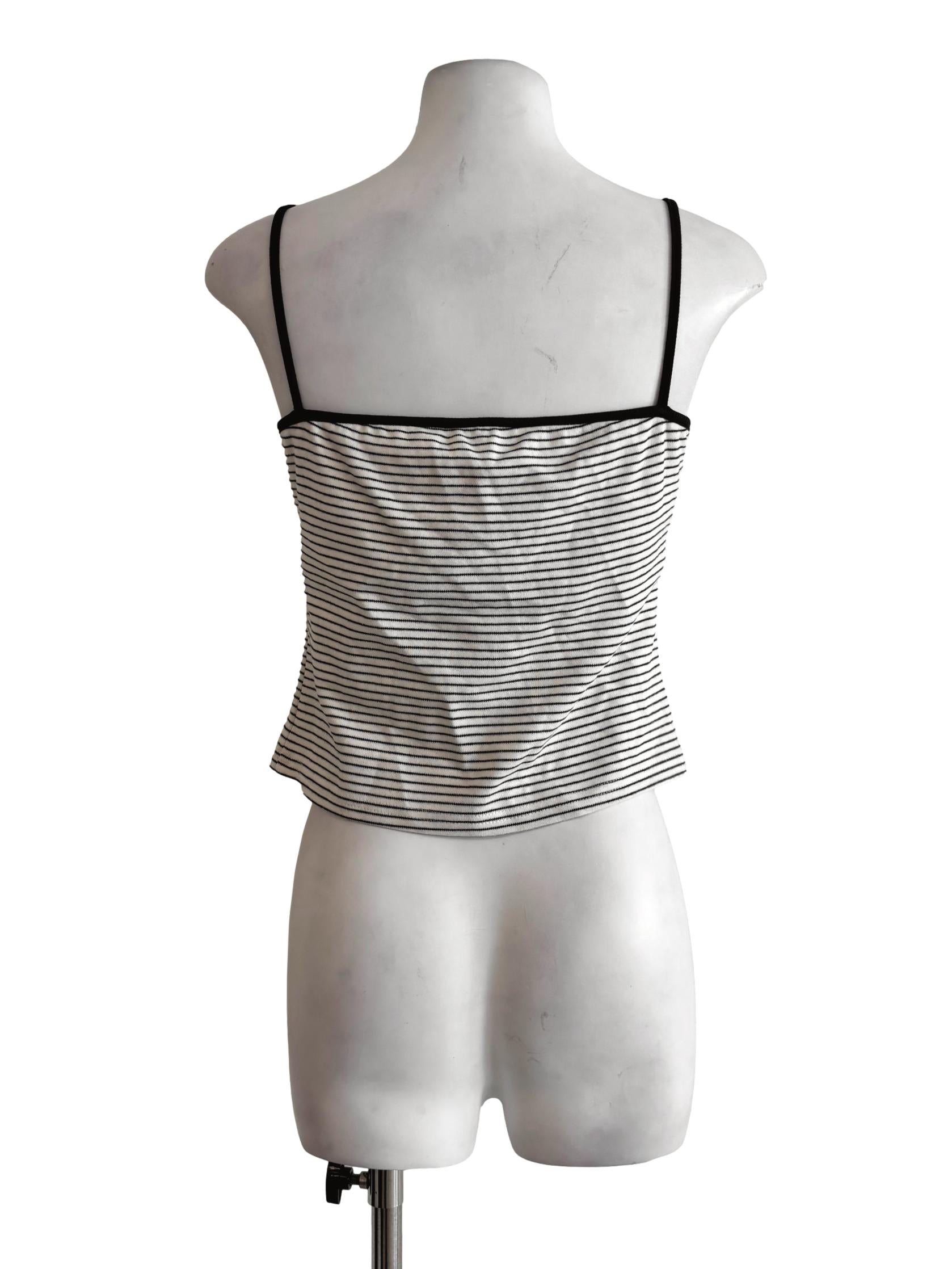 Powder White Black Stripe Camisole