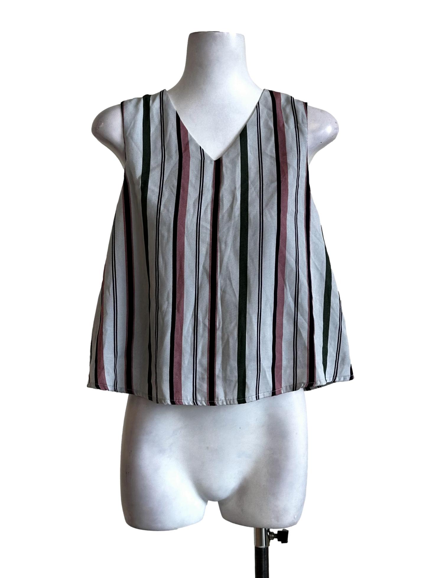Light Green Stripes Pattern Top TTR