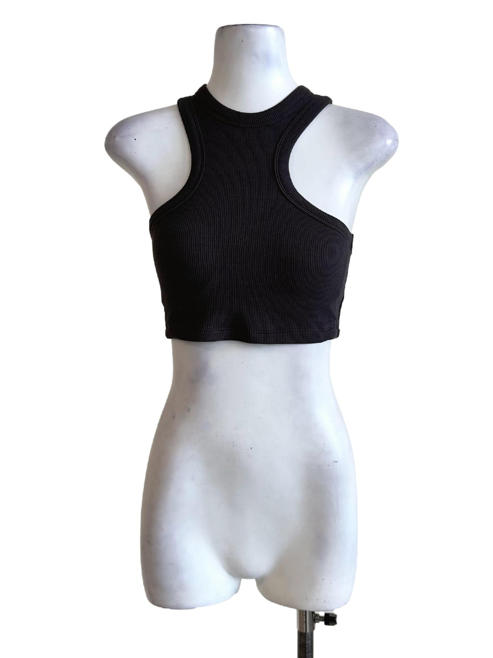 Pebble Grey Padded Texture Sleeveless Top YHF