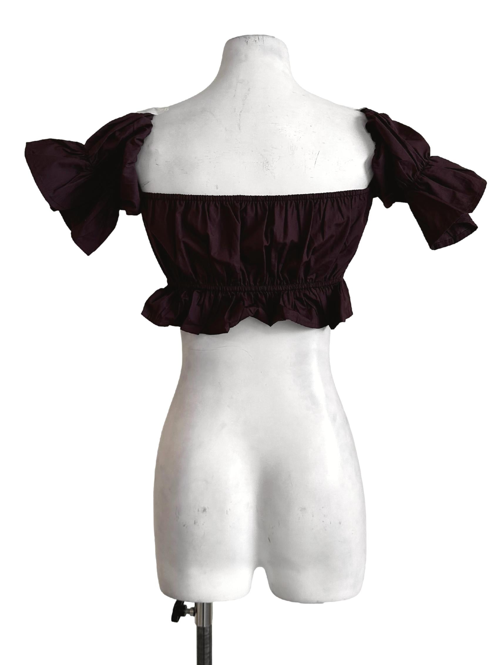 Merlot Red Square Neck Crop Top TTR