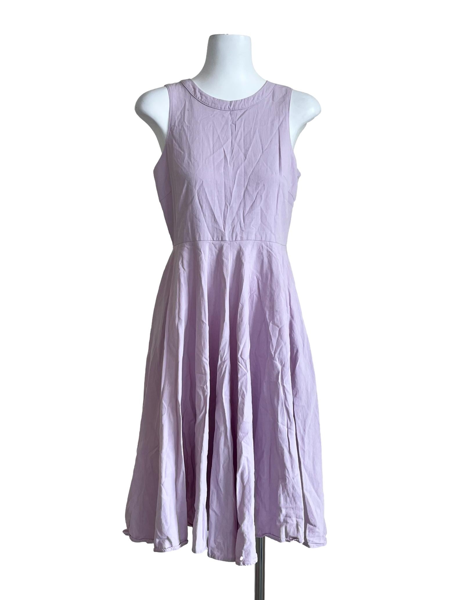 Lilac Plain Sleeveless Dress