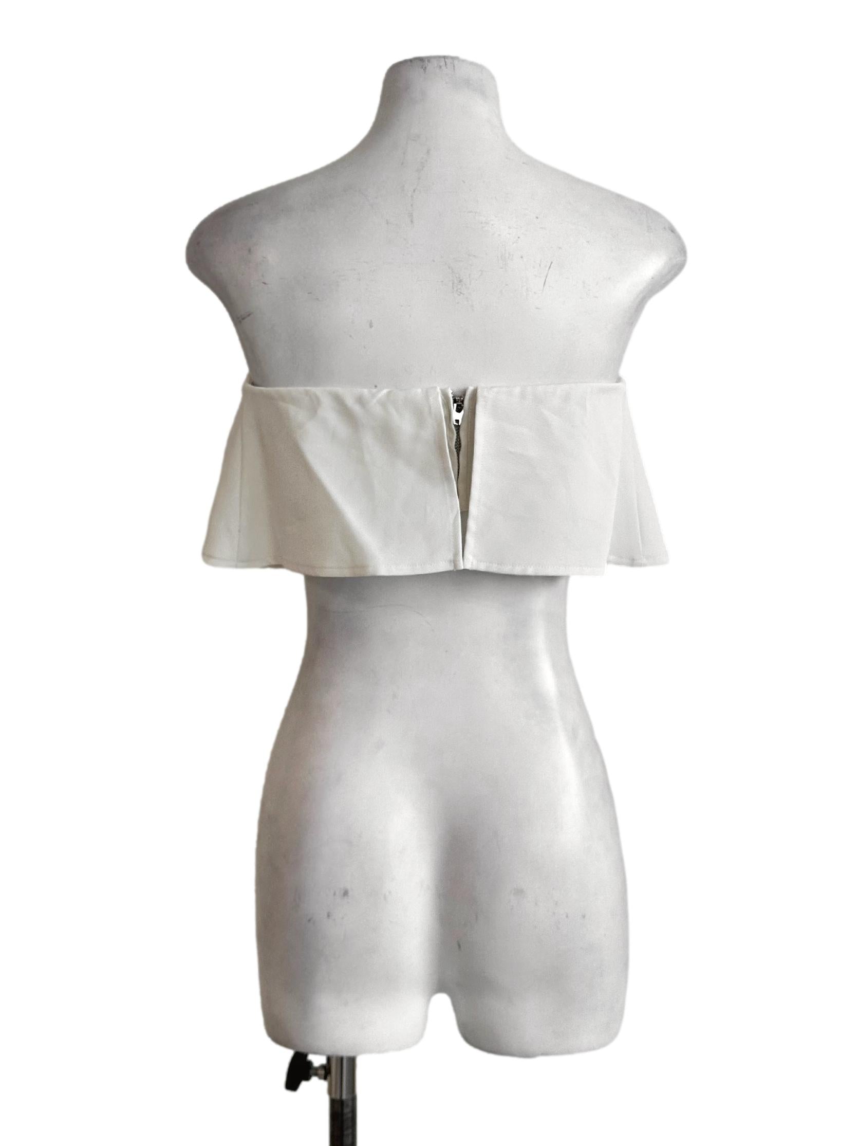 Daisy White Strapless Crop Top YHF