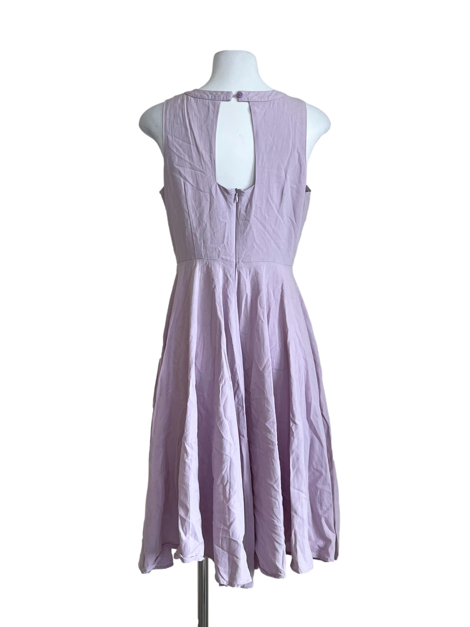 Lilac Plain Sleeveless Dress