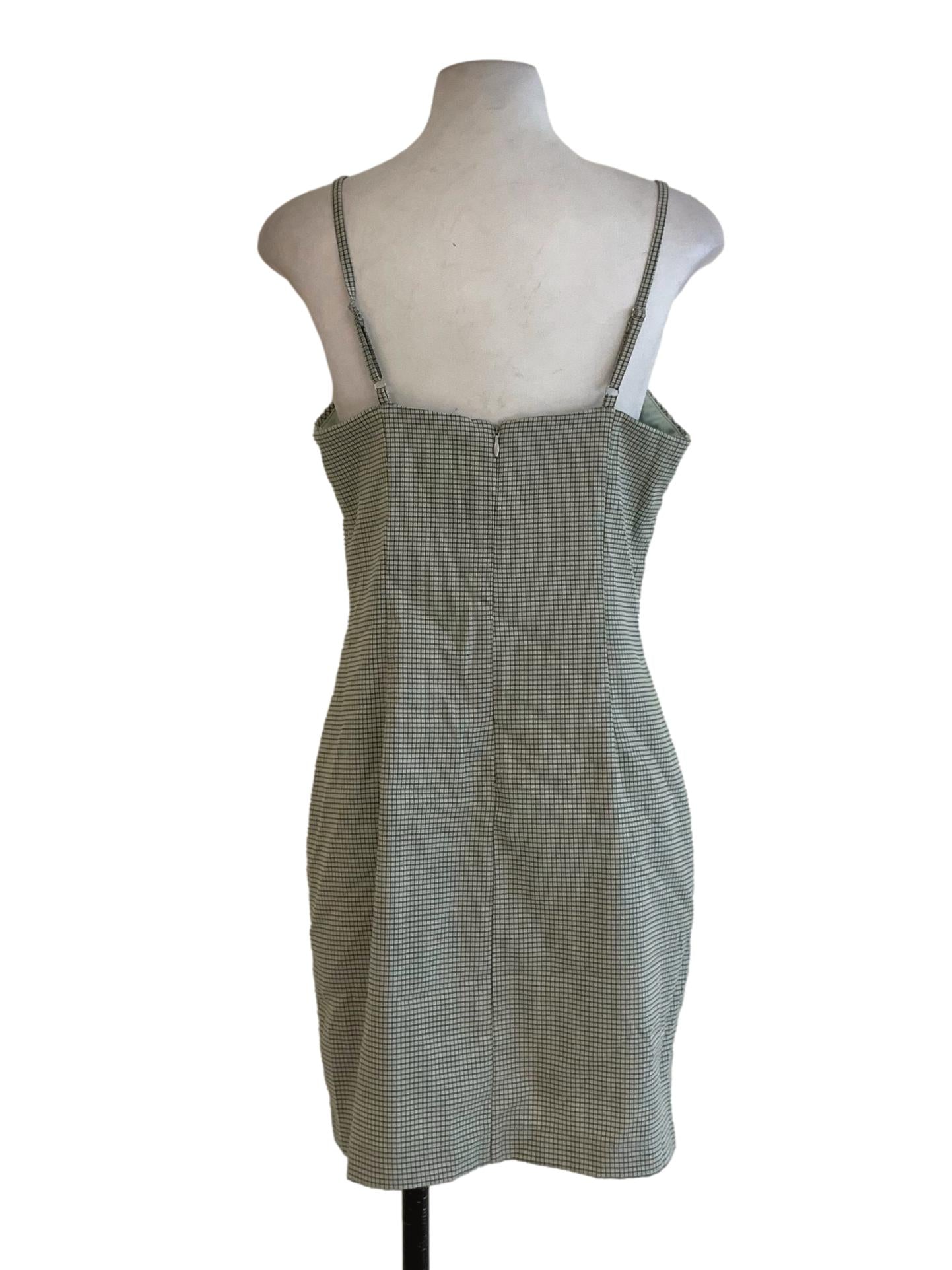 Pear Green Shepherd'S Check Jumper Dress