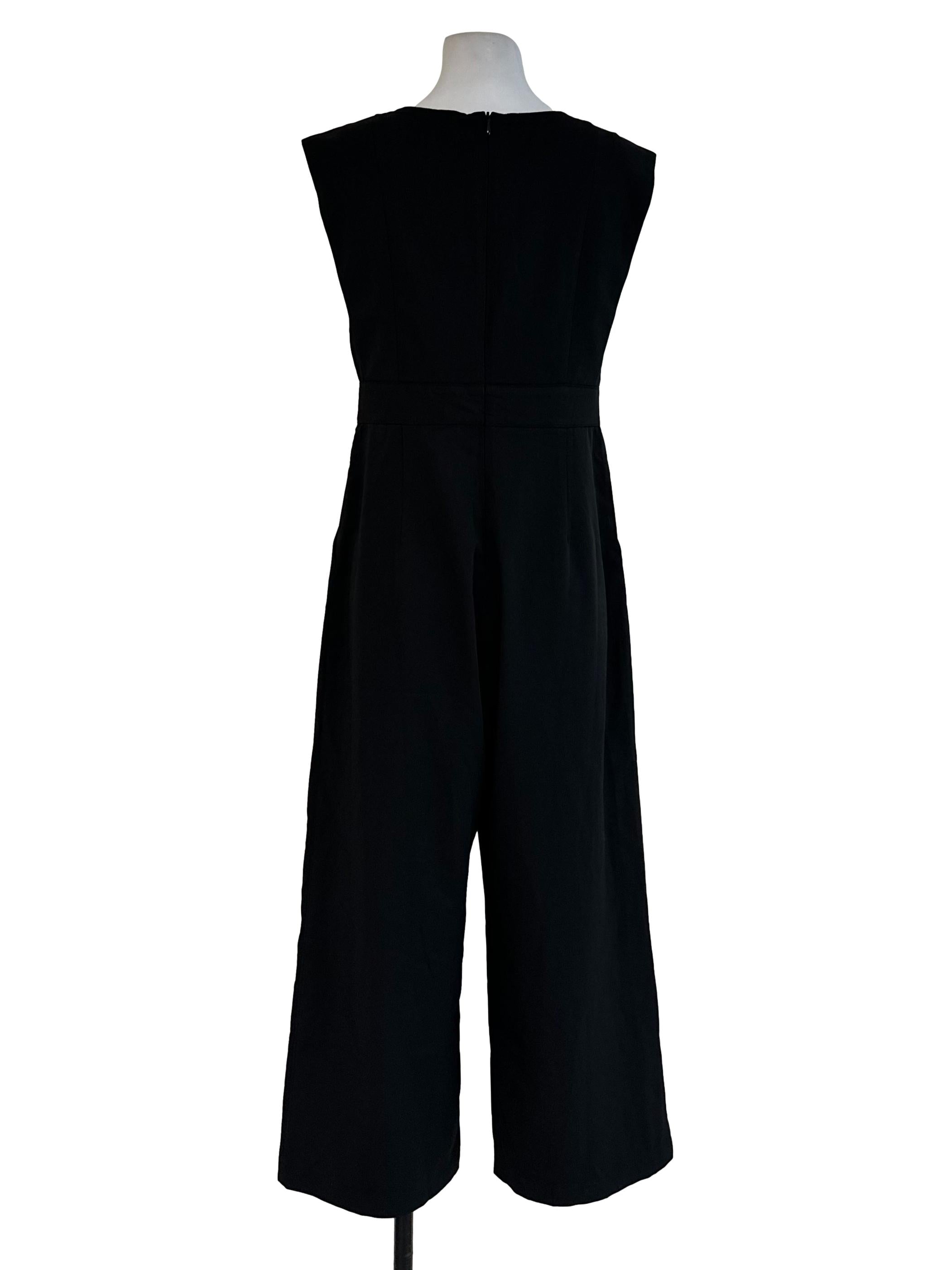 Black Chiffon Sleeveless Jumpsuit