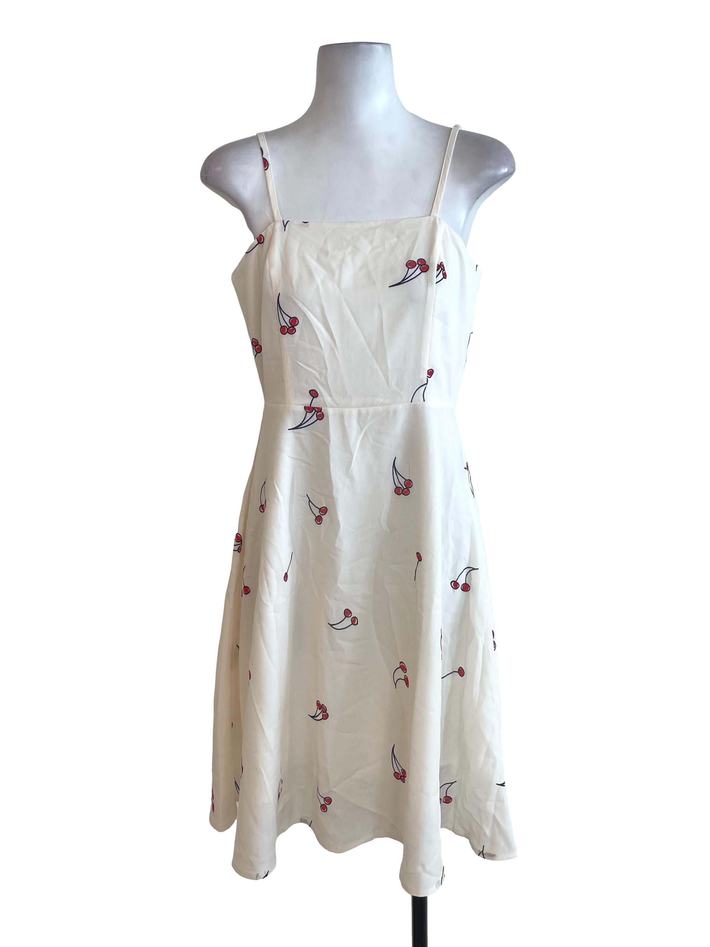 Cream Cherry Sun Dress