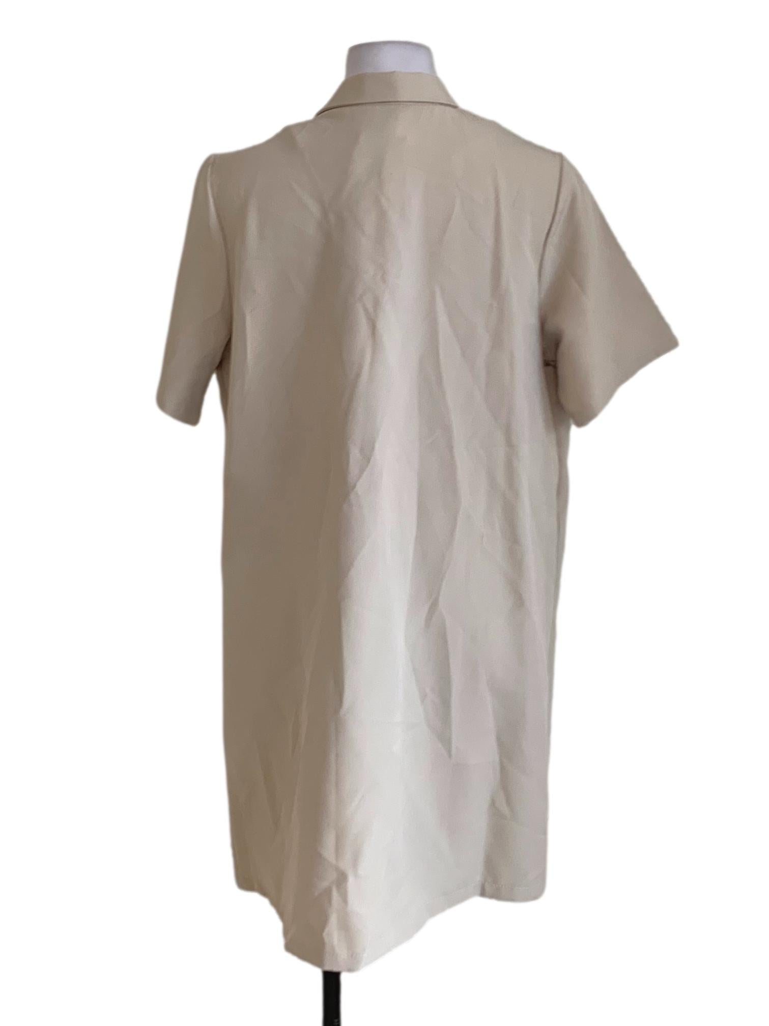 Beige Wing Collar Empire Dress