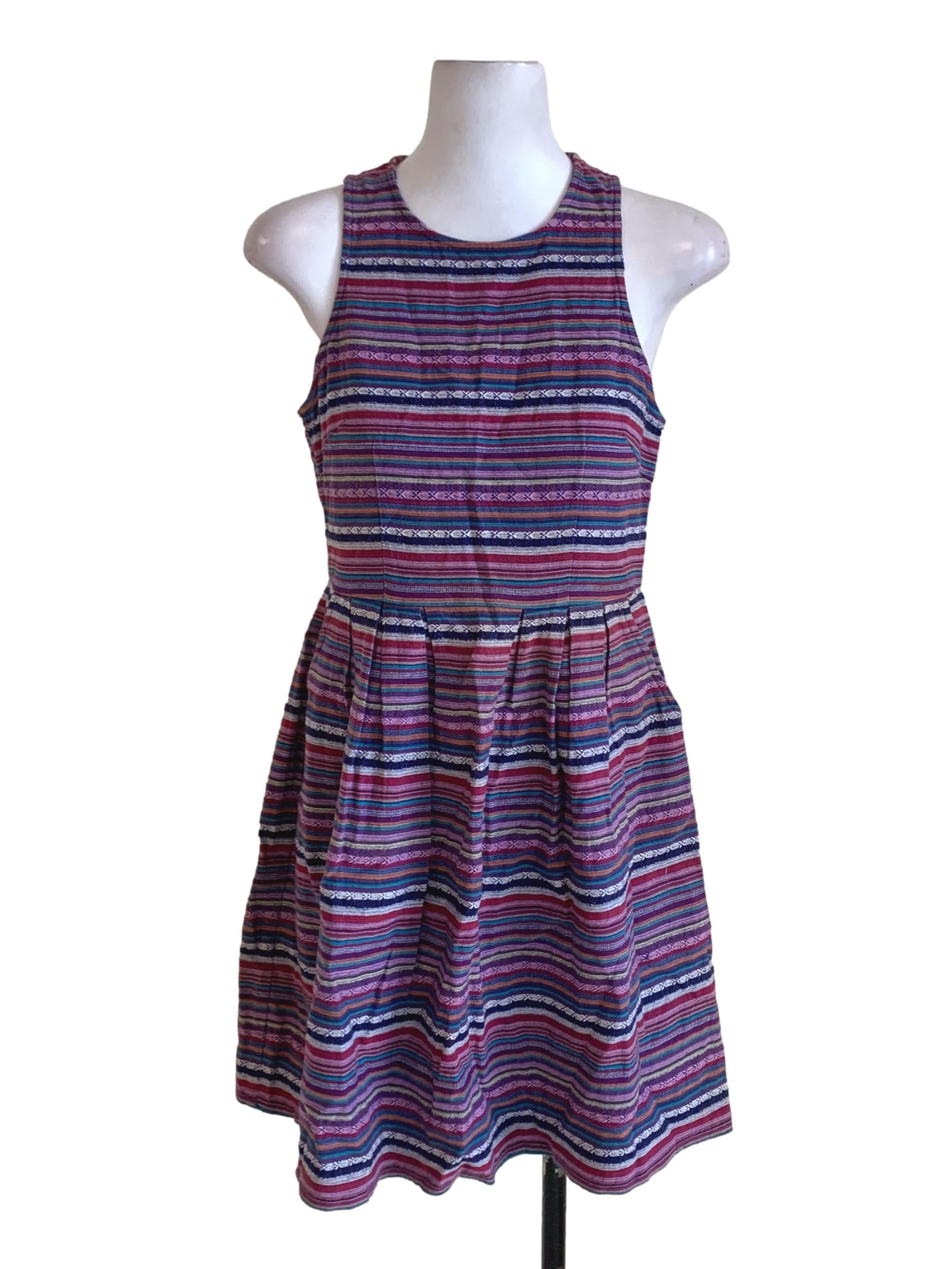 Violet Bengal Stripe A-Line Dress LB