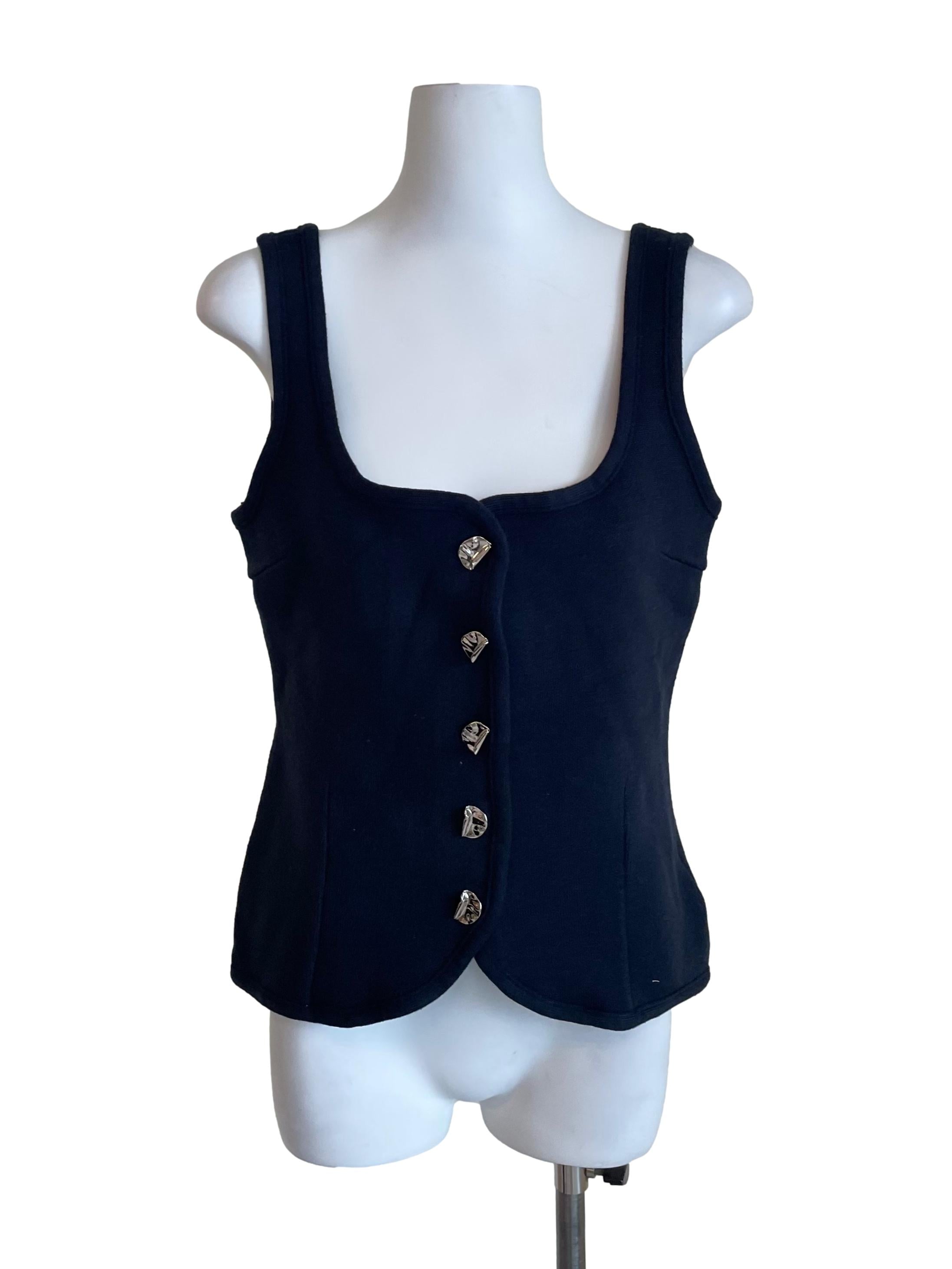 Navy Princess Sleeveless Knit Top