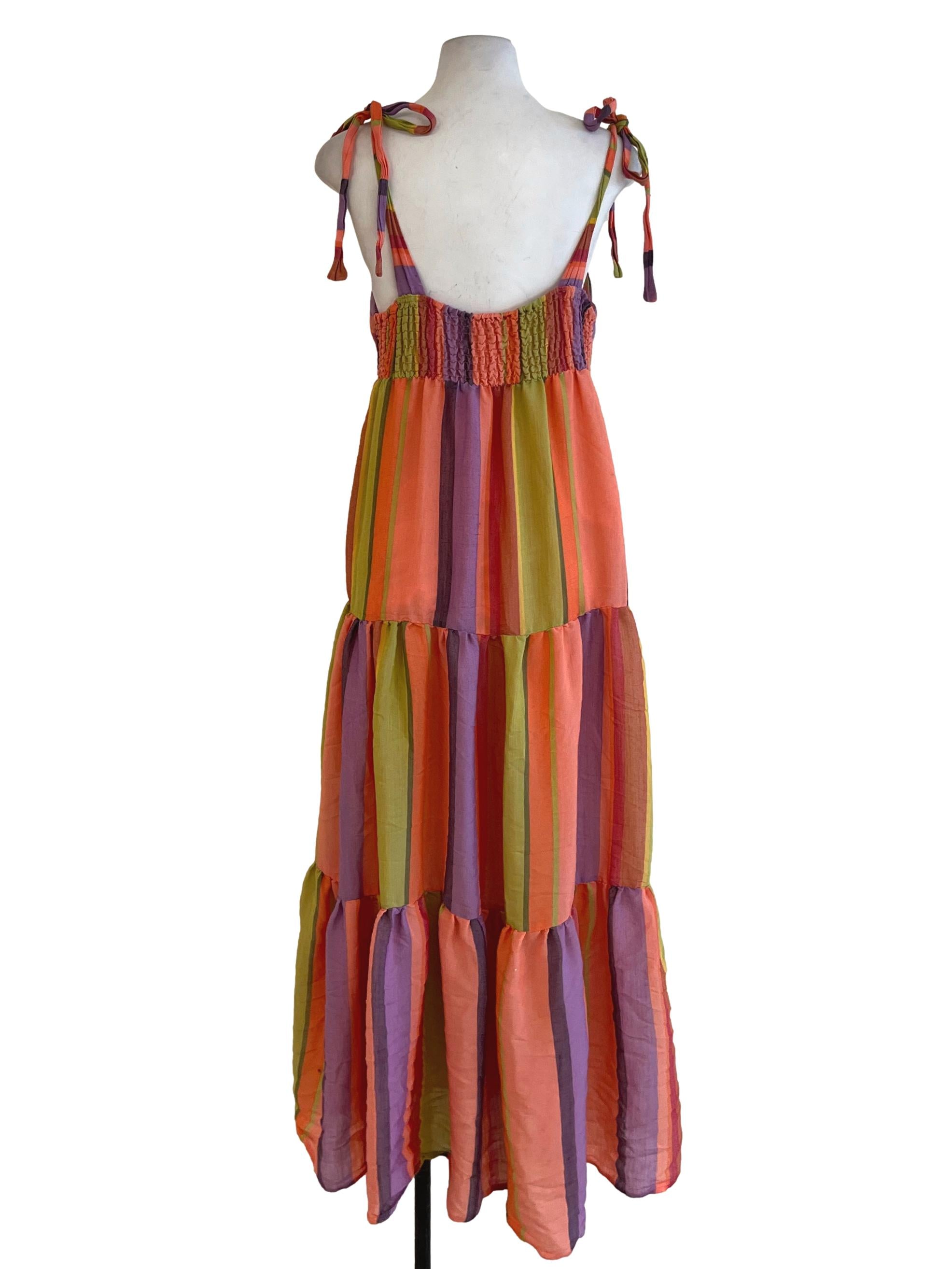 Peach Pink Square Neckline A-Line Dress