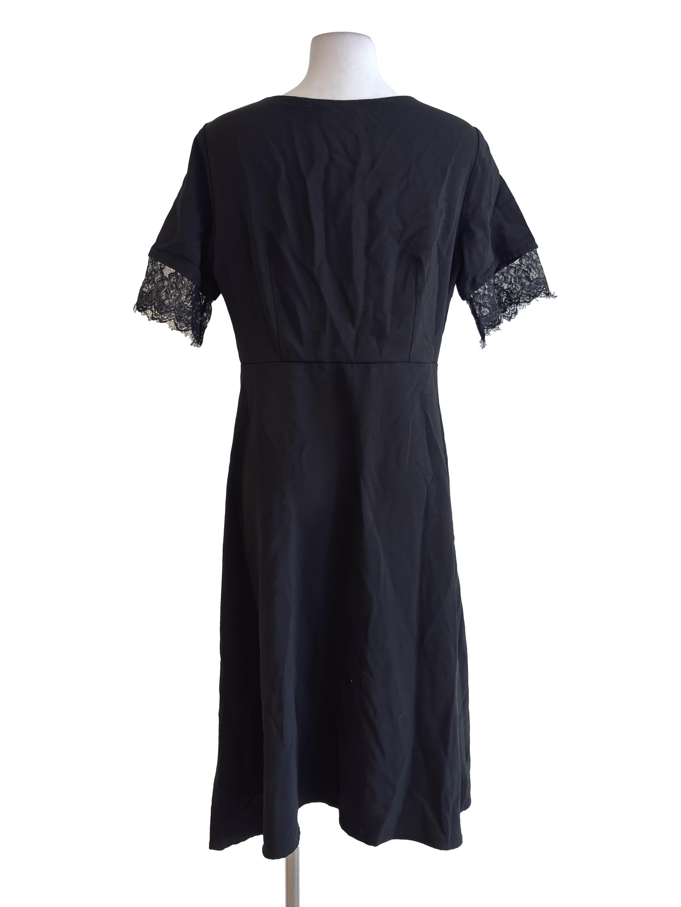 Black Button Down V Neck Dress