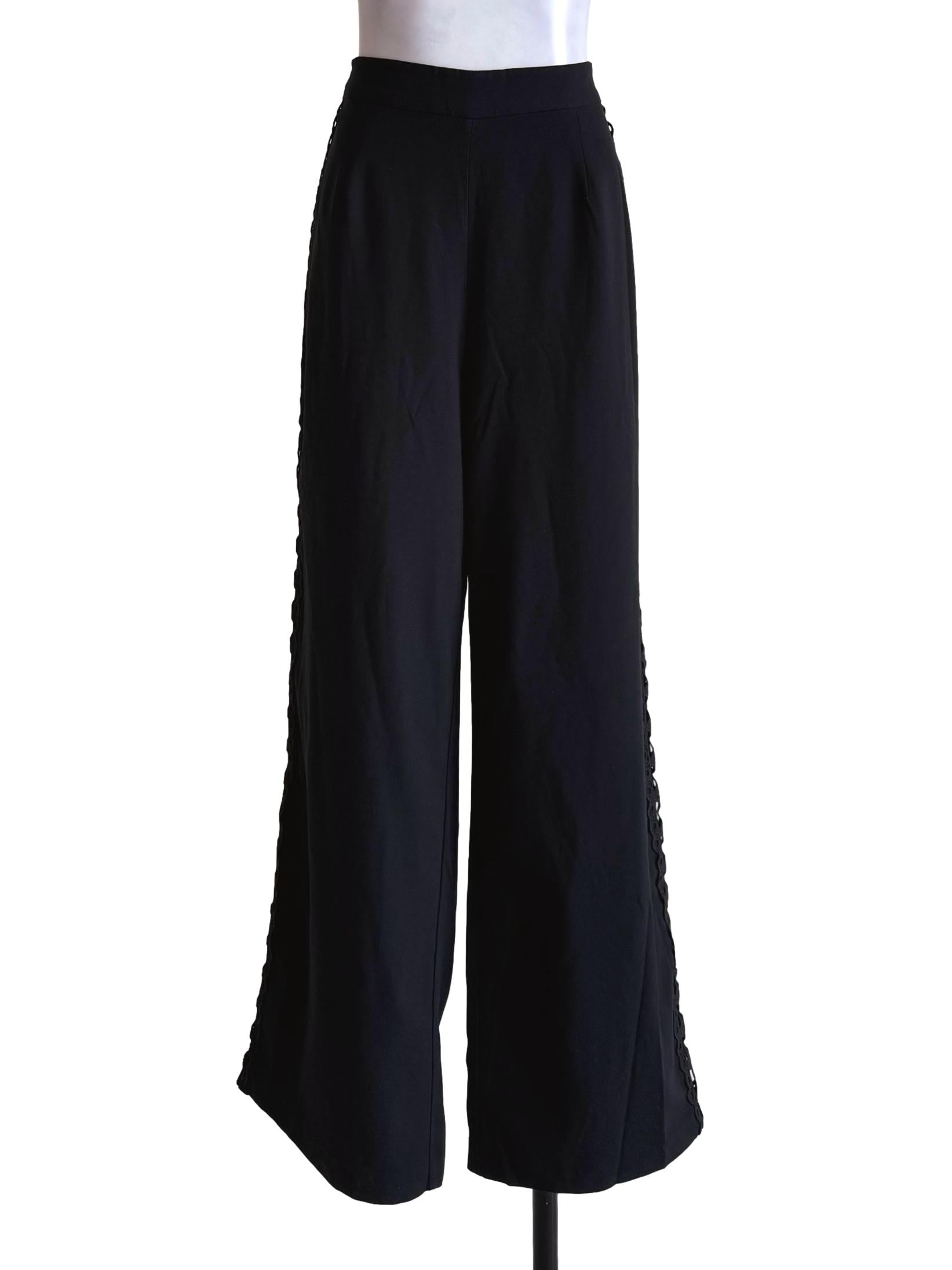 Jet Black With Side Detailing Pants