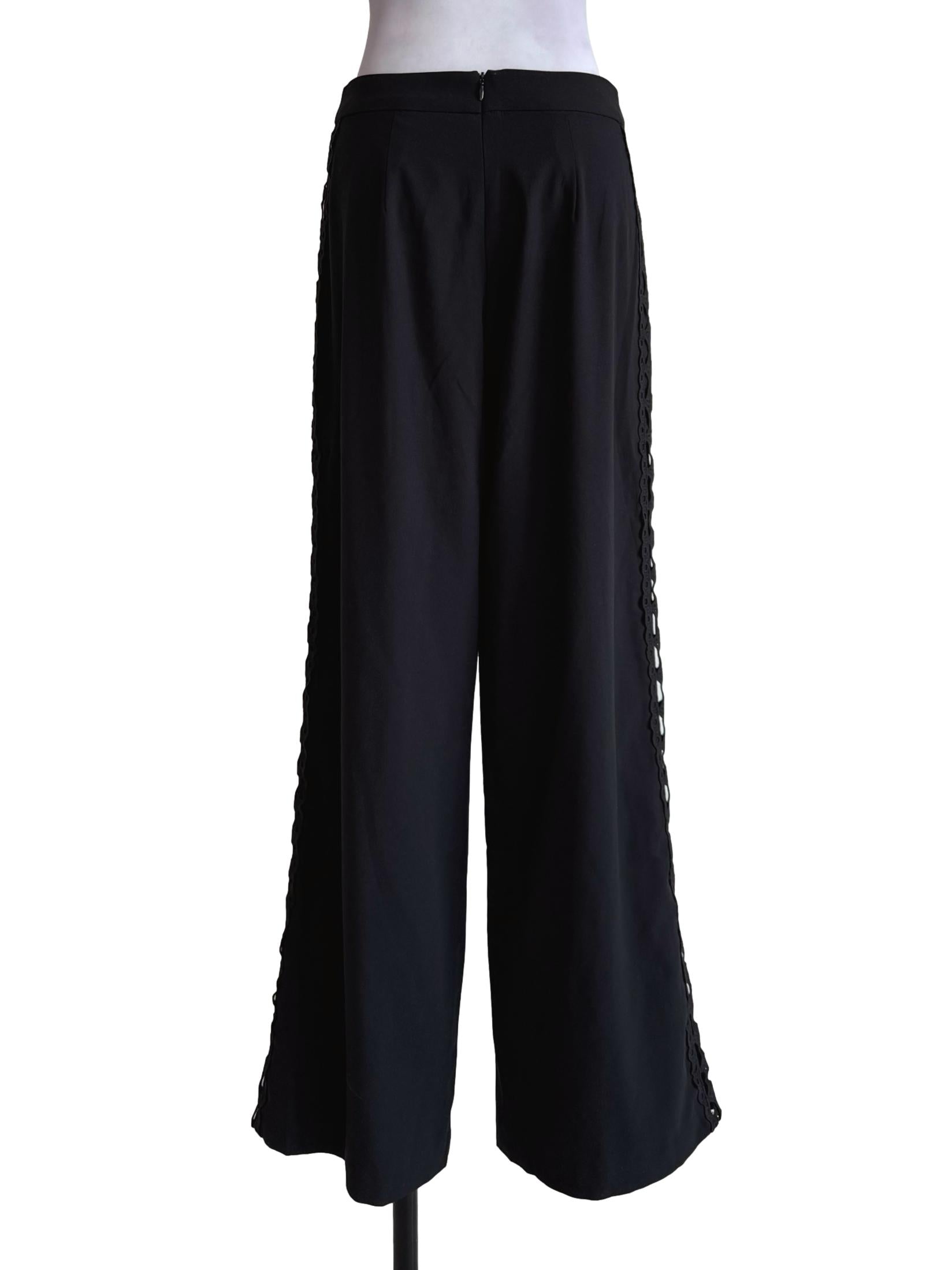 Jet Black With Side Detailing Pants