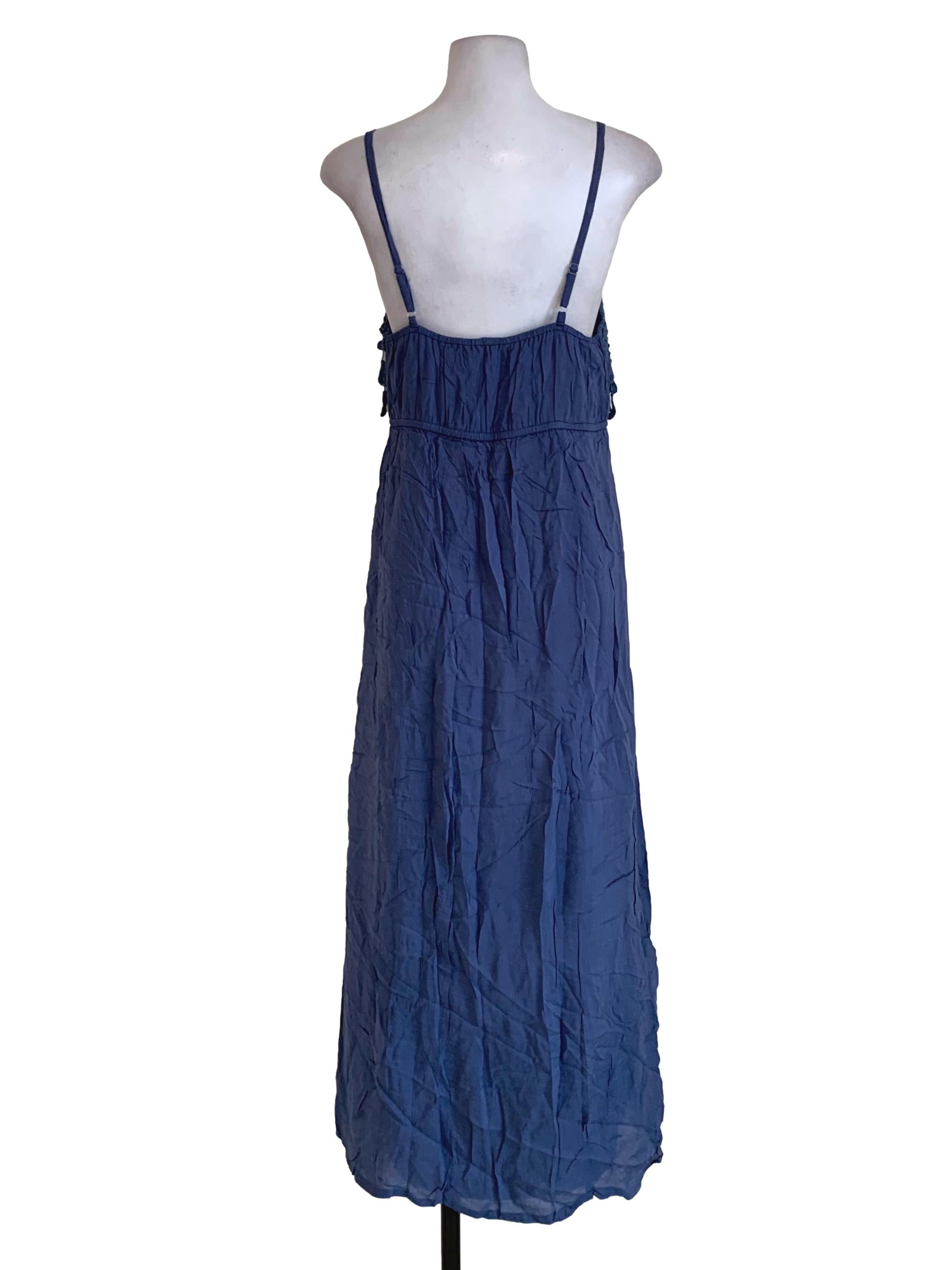 Blue Spaghetti Strap A-Line Dress