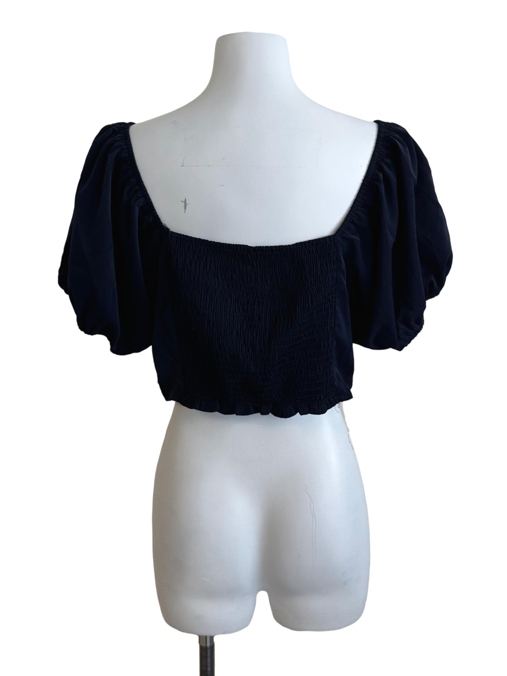 Midnight Blue Scoop Neck Blouse
