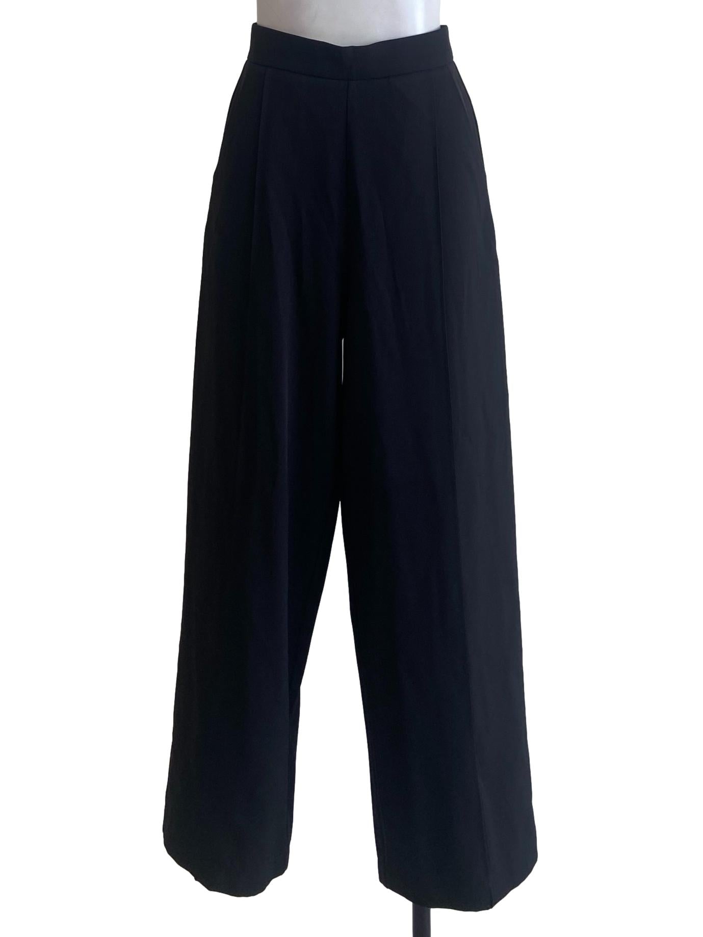 Black Highwaist Twill Formal Pants