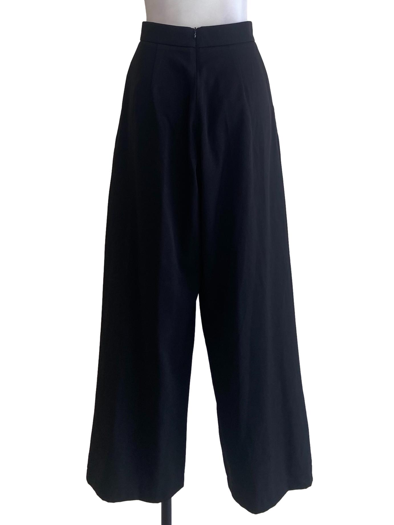 Black Highwaist Twill Formal Pants