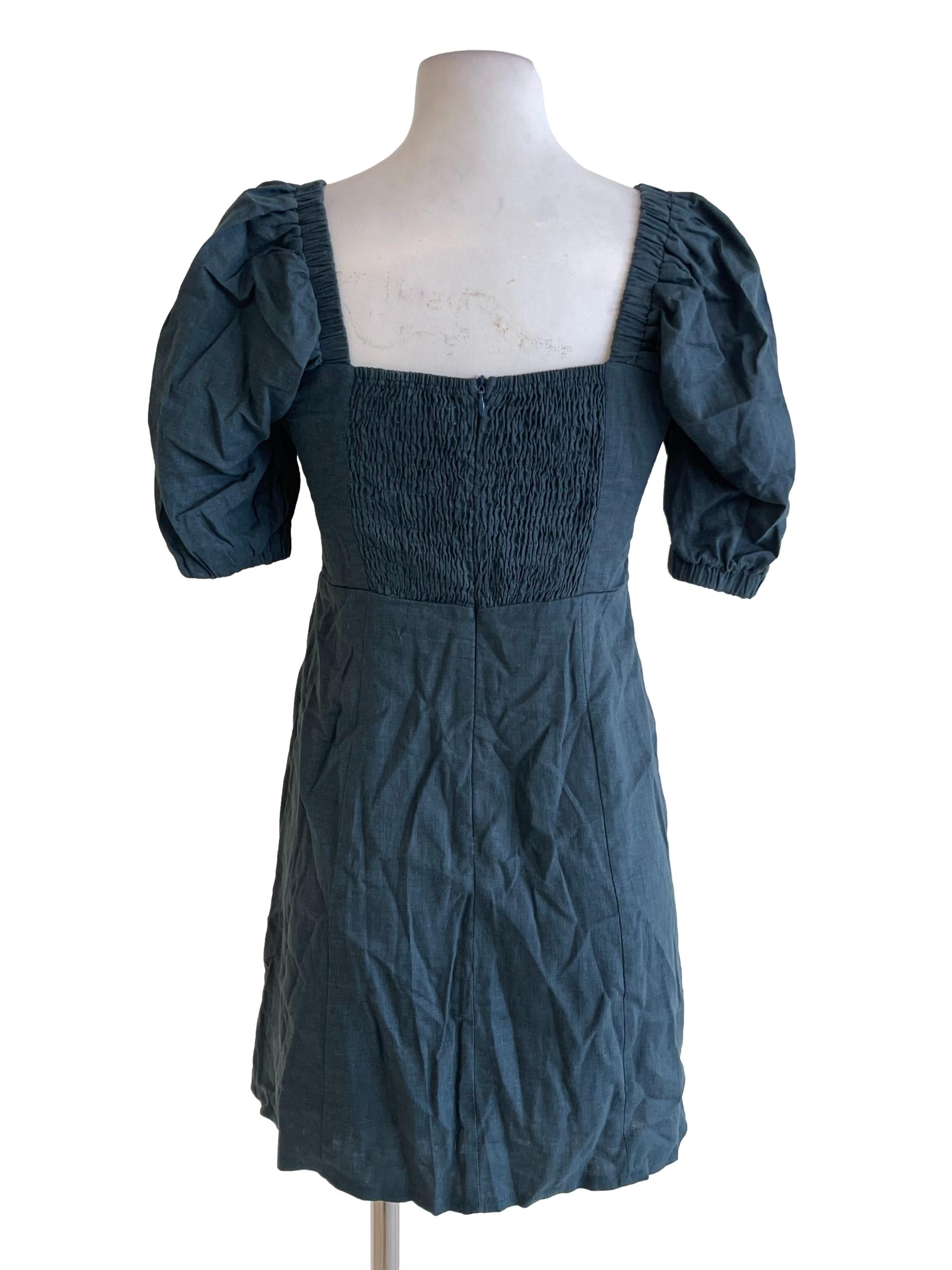 Grey Peasant Sleeve Dress