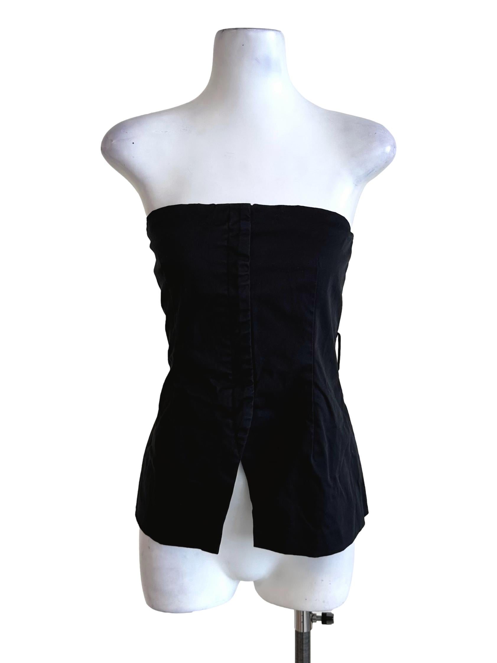 Ink Black Strapless Top LB