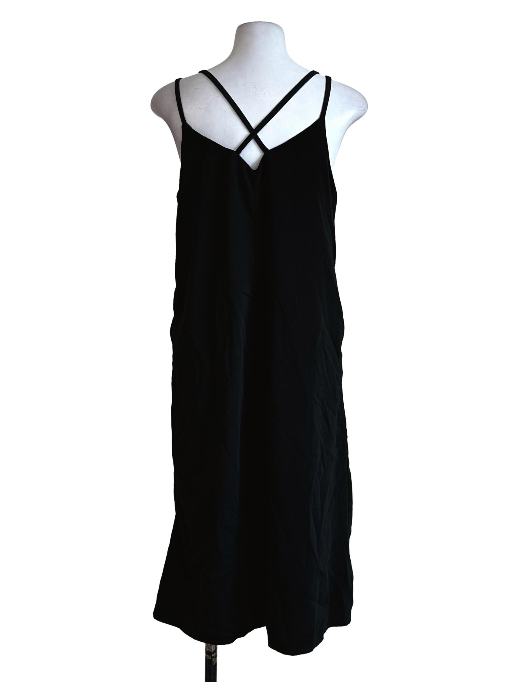 Black Plain Midi Dress