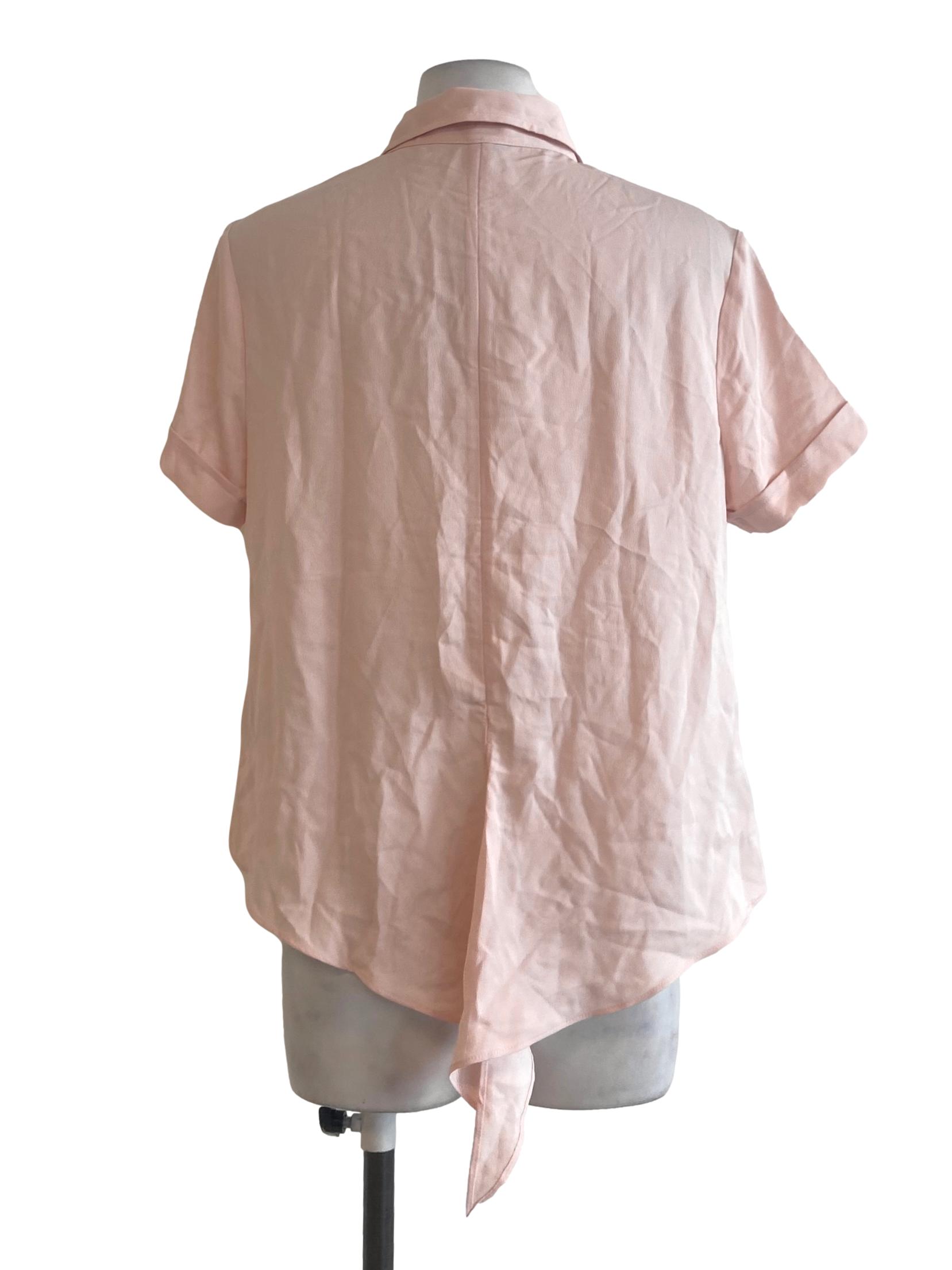 Salmon Pink Button Down Blouse