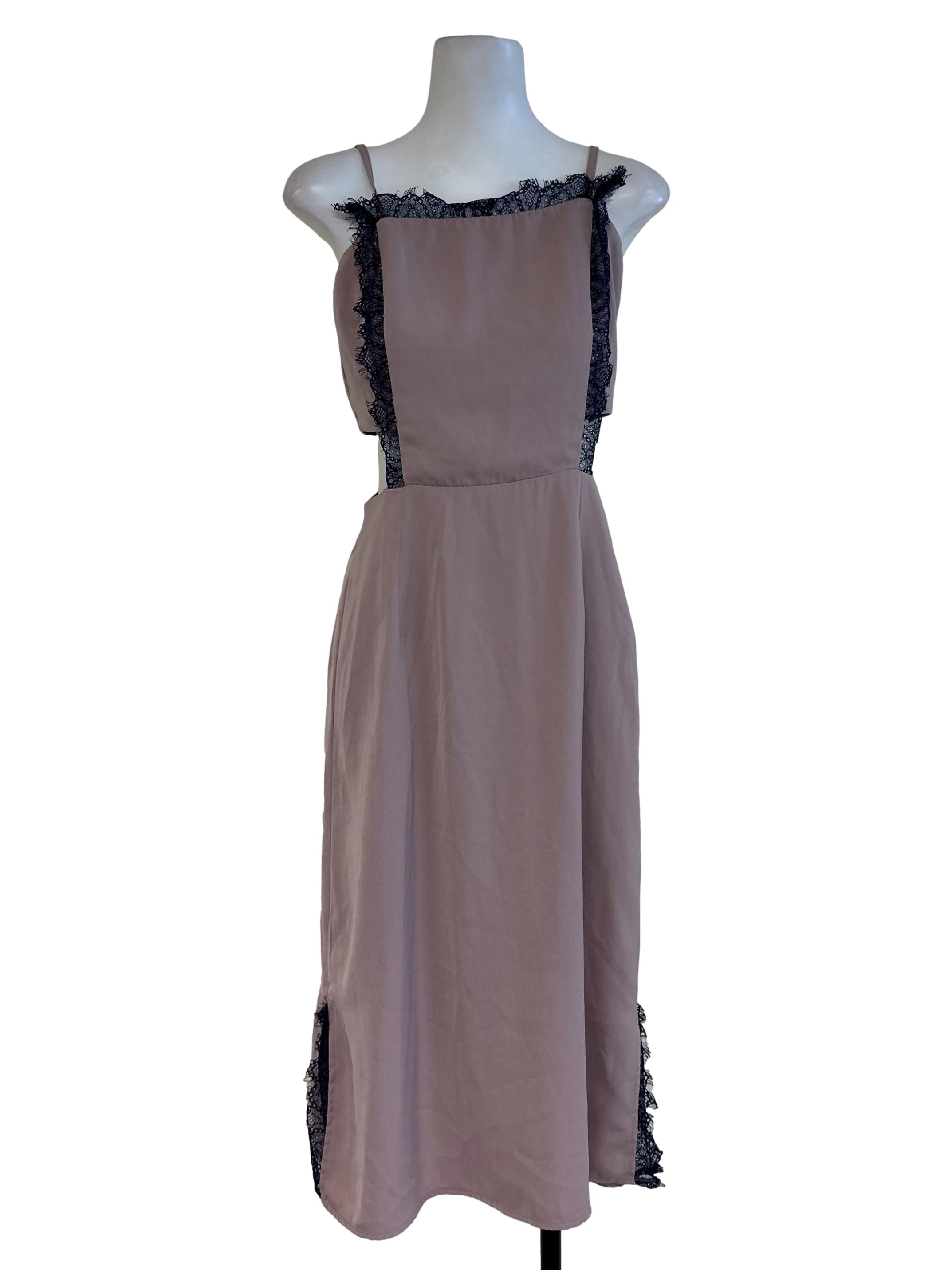 Dusty Brown Lace Apron Dress