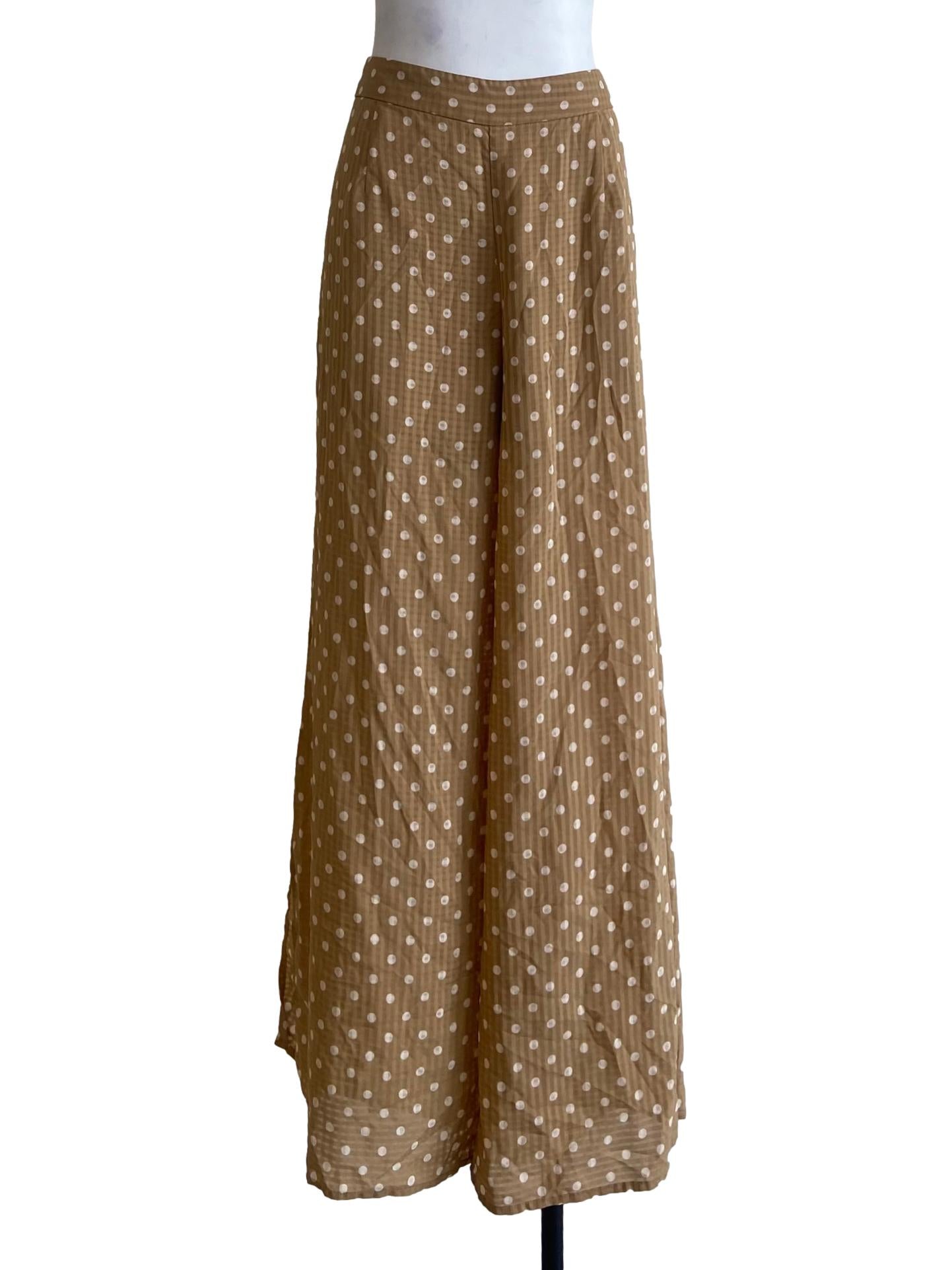 Tortilla Brown & White Dot High Waist Pants