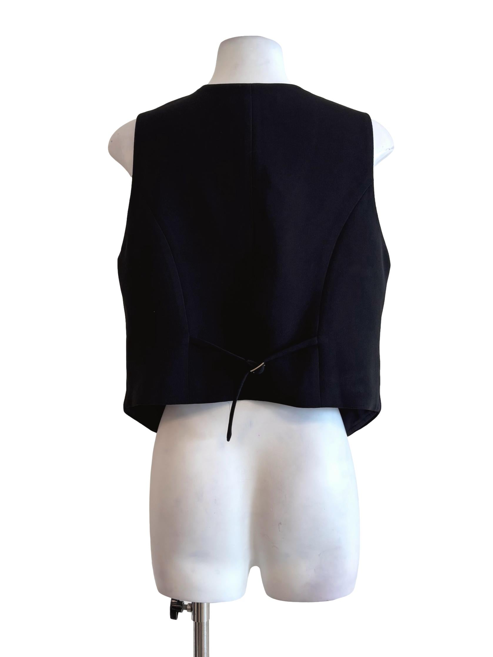 Slate Black V-Neck Button Vest LB
