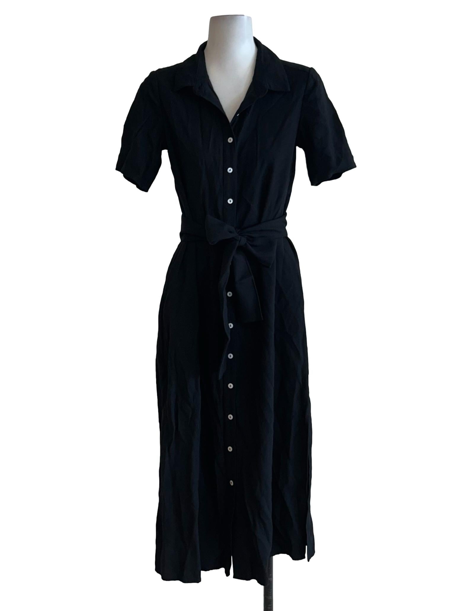 Black Shirt Dress With Side Slits OSN
