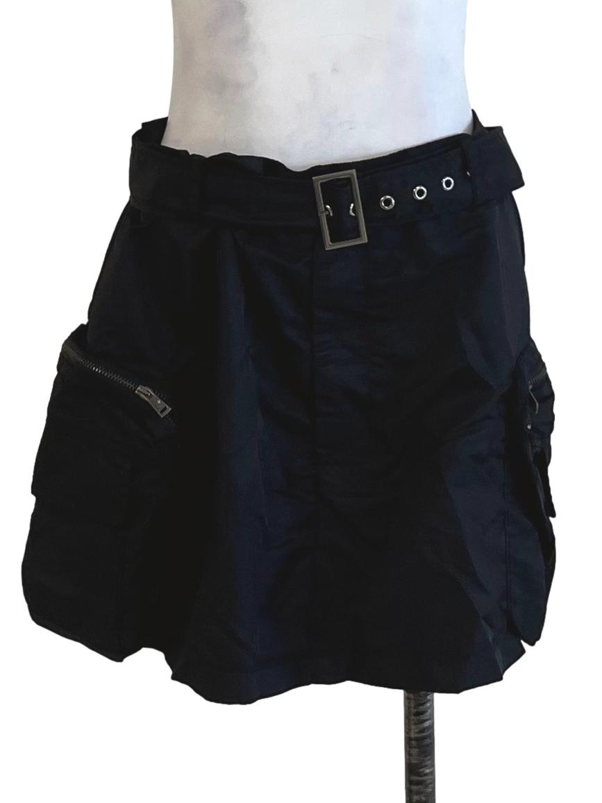 Black Cargo Mini Skirt YHF