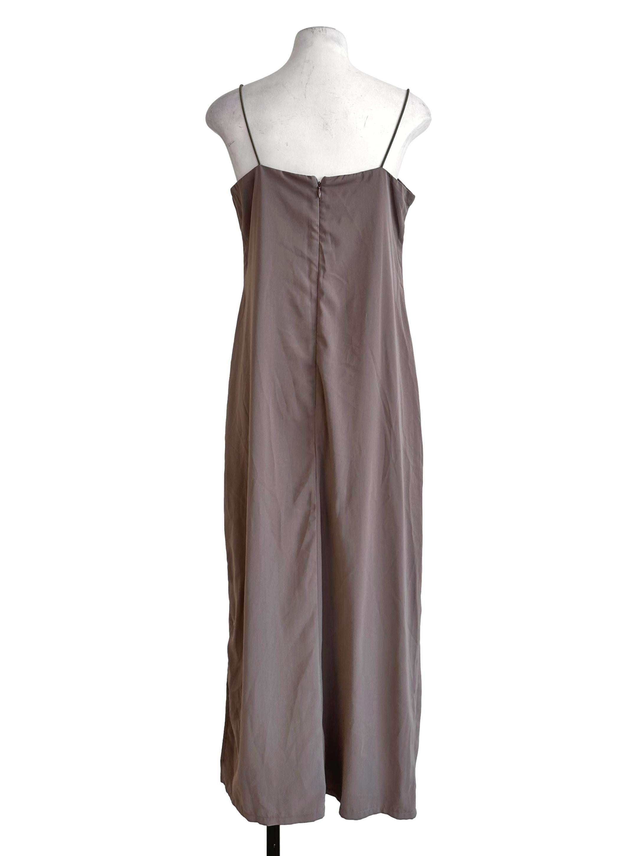 Tortilla Brown Sleeveless Slit Dress