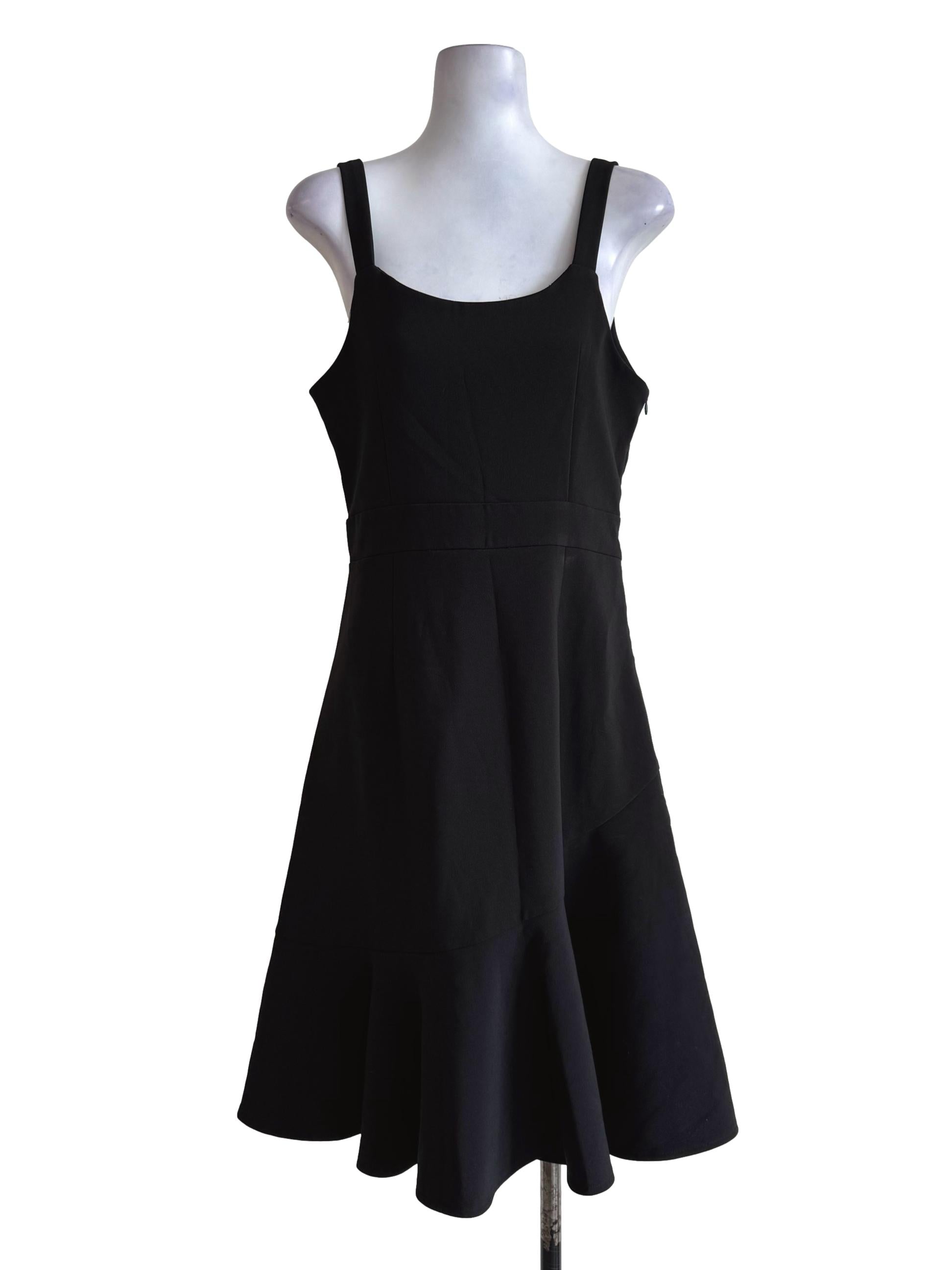 Matte Black Sleeveless Empire Dress