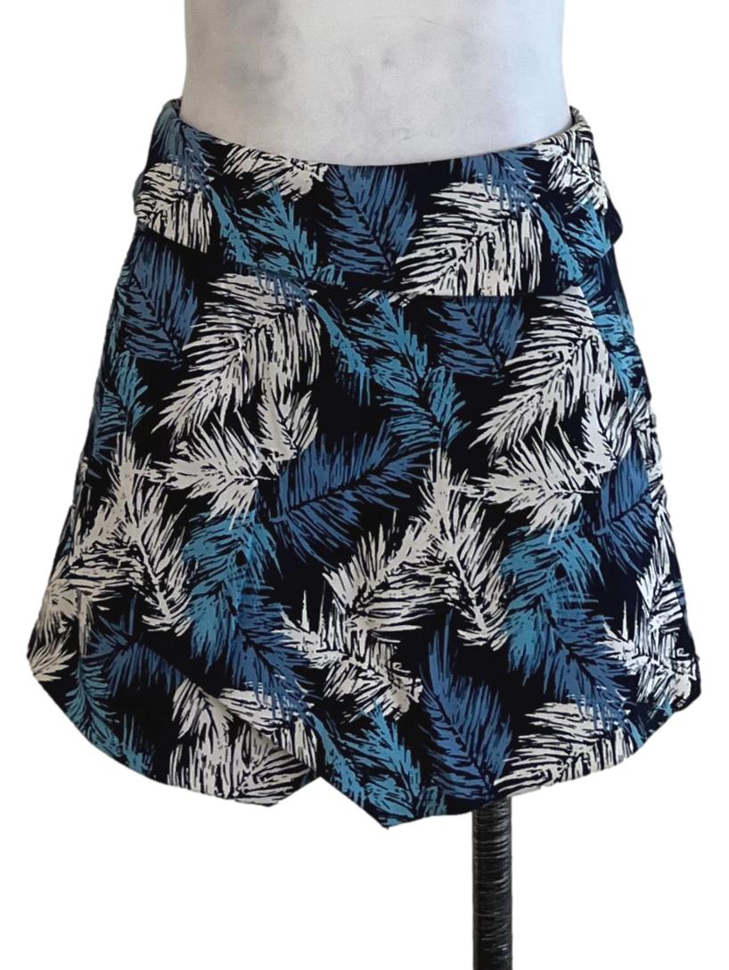 Blue Abstract Mini Skorts