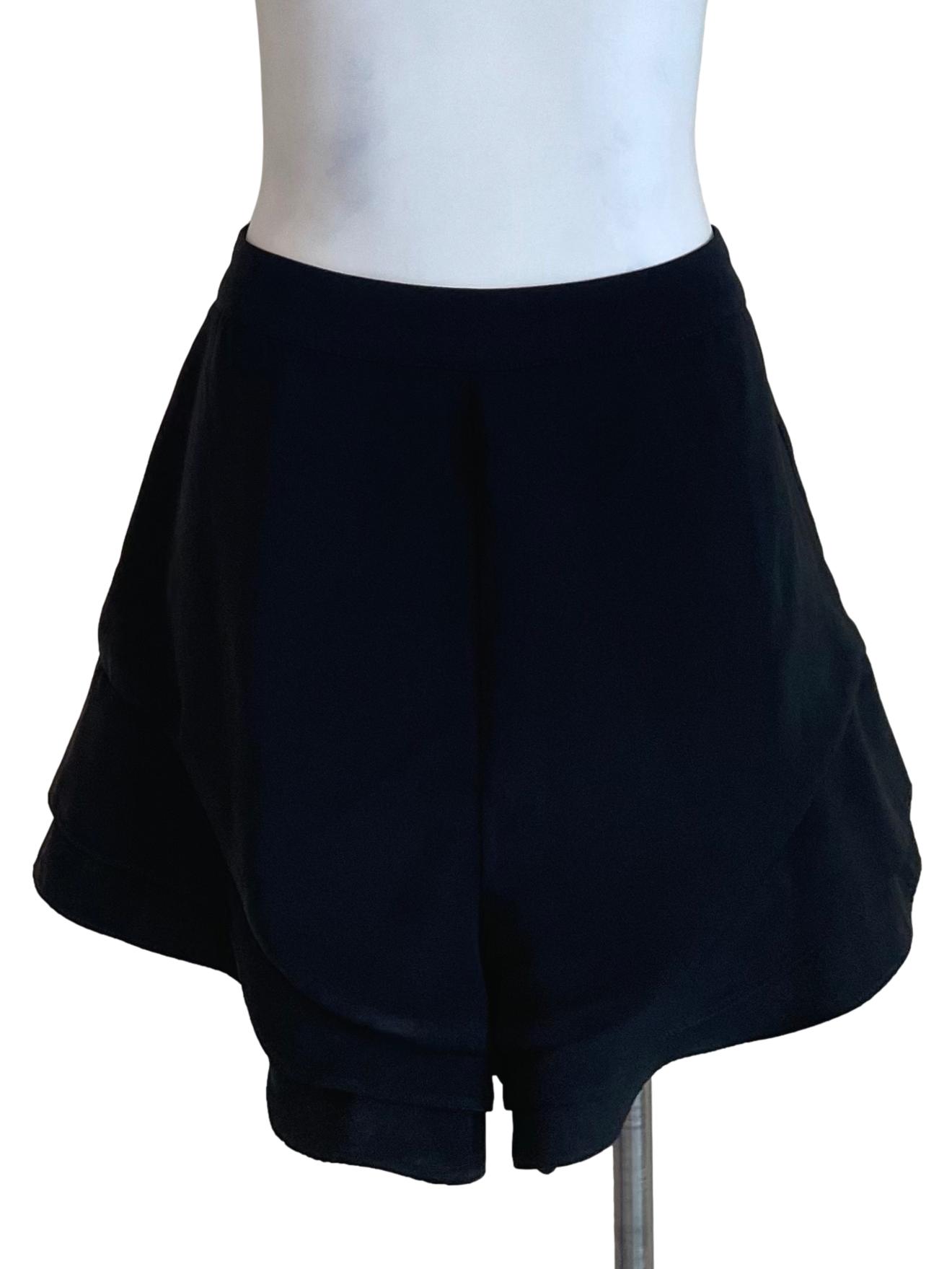 Black Layered A-Line Shorts