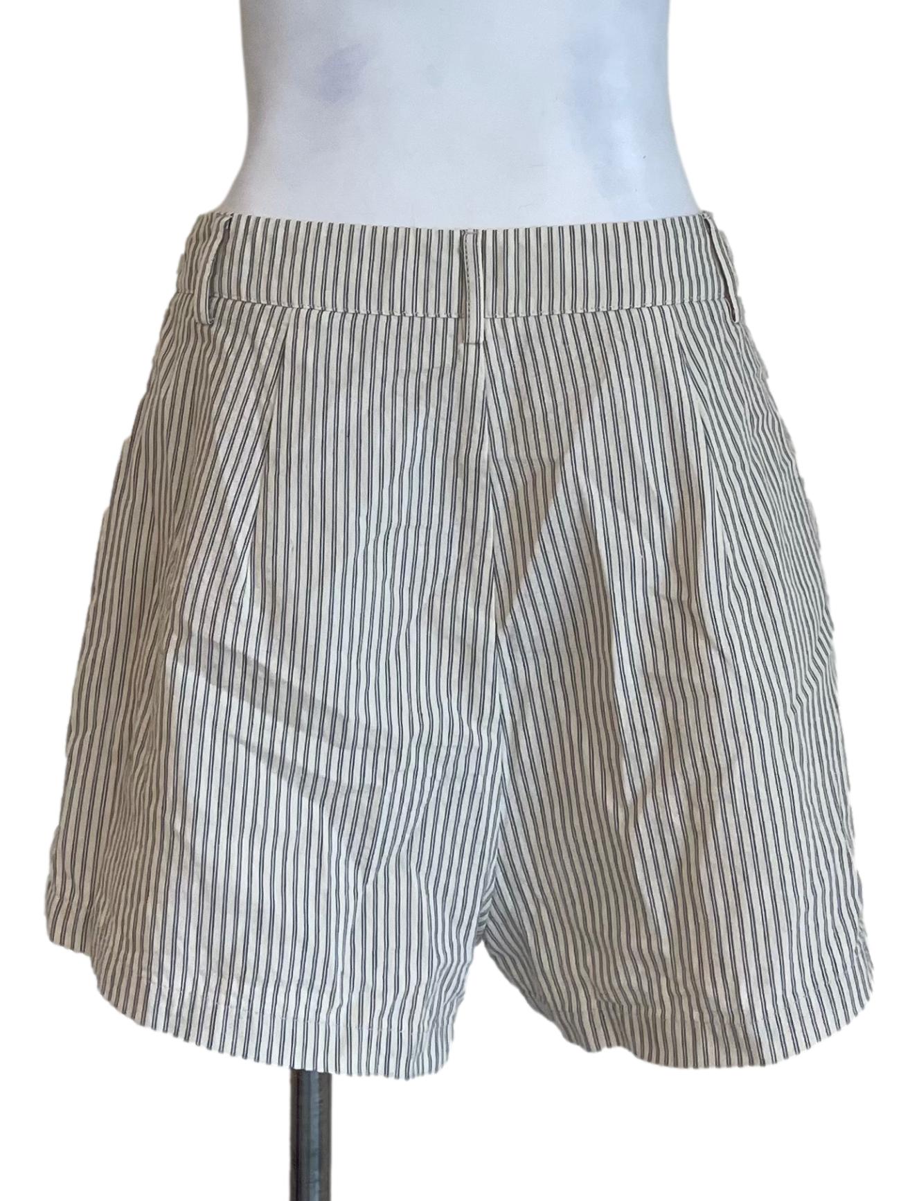 Off White Pin Stripe Shorts